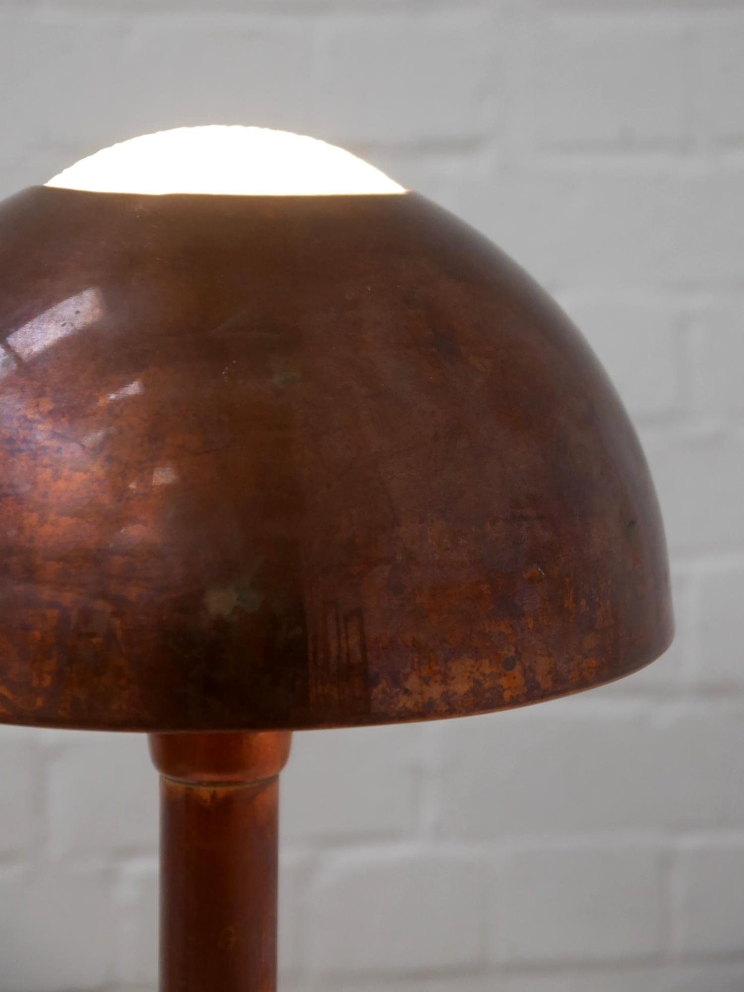 1930s French copper table lamp