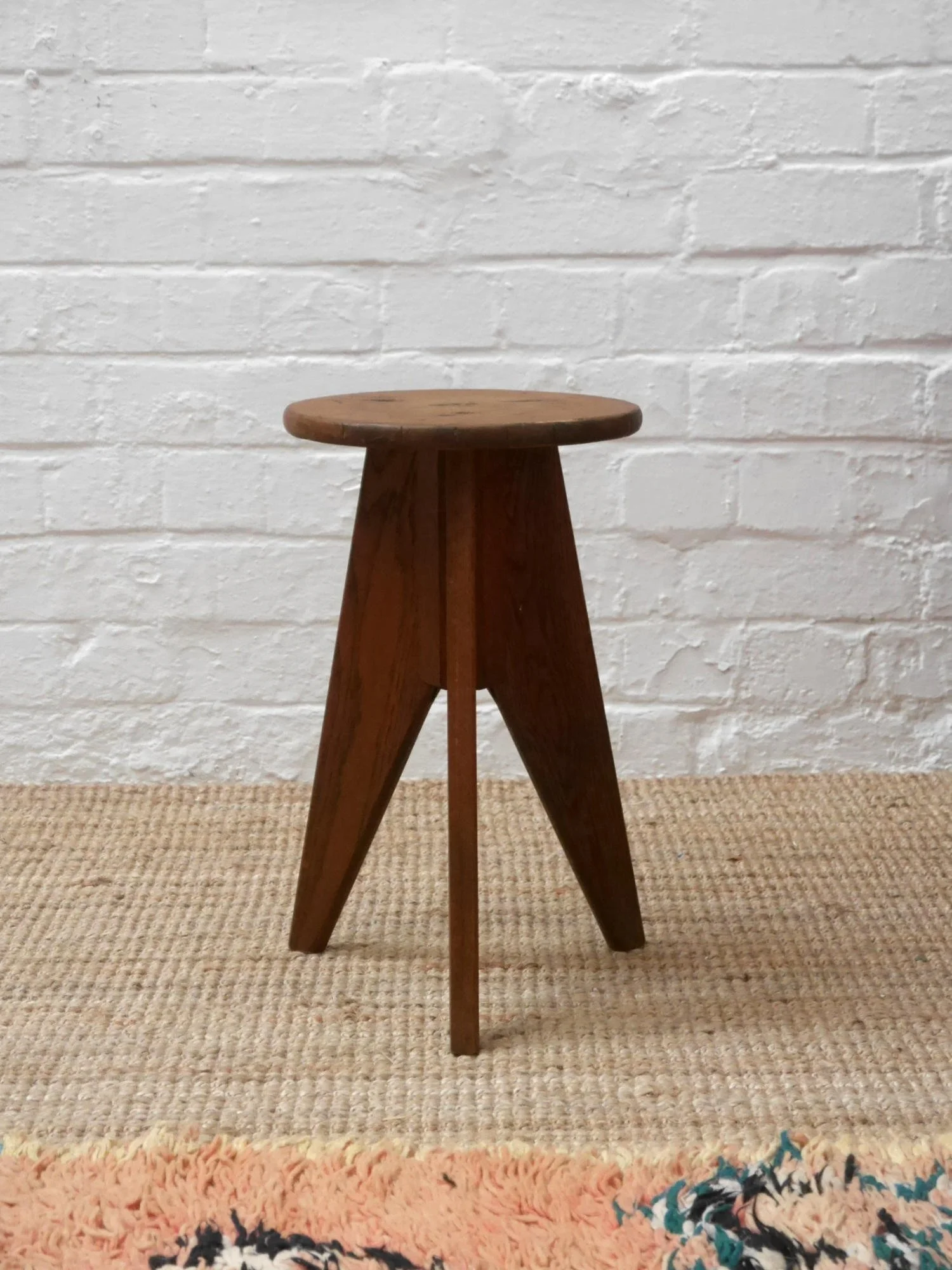 French 1940s wooden stool