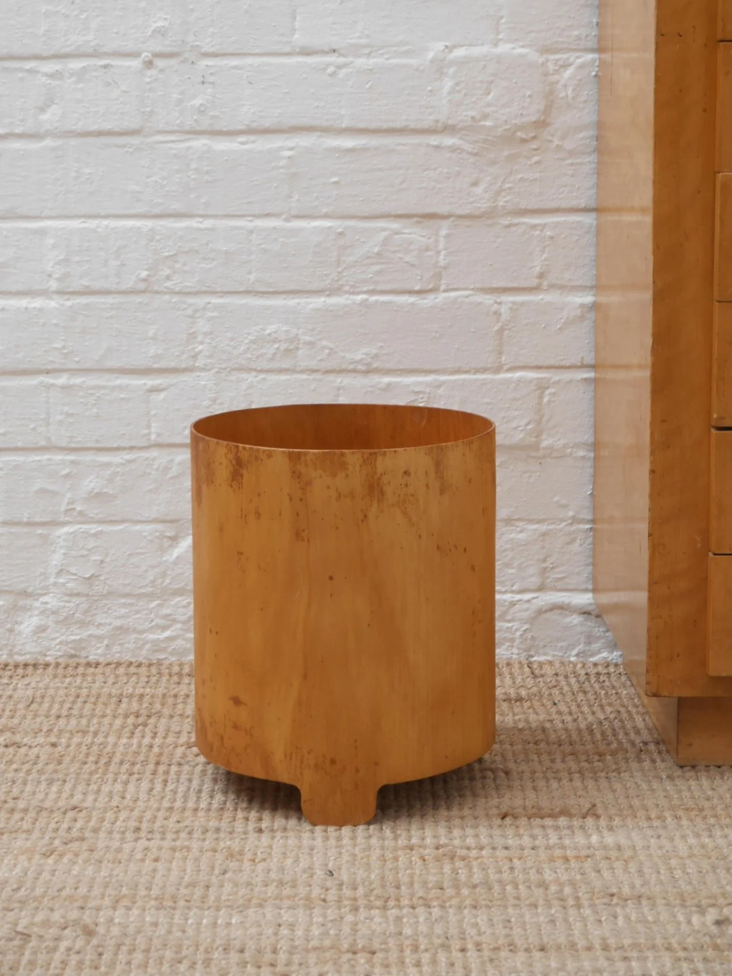Vintage plywood bin