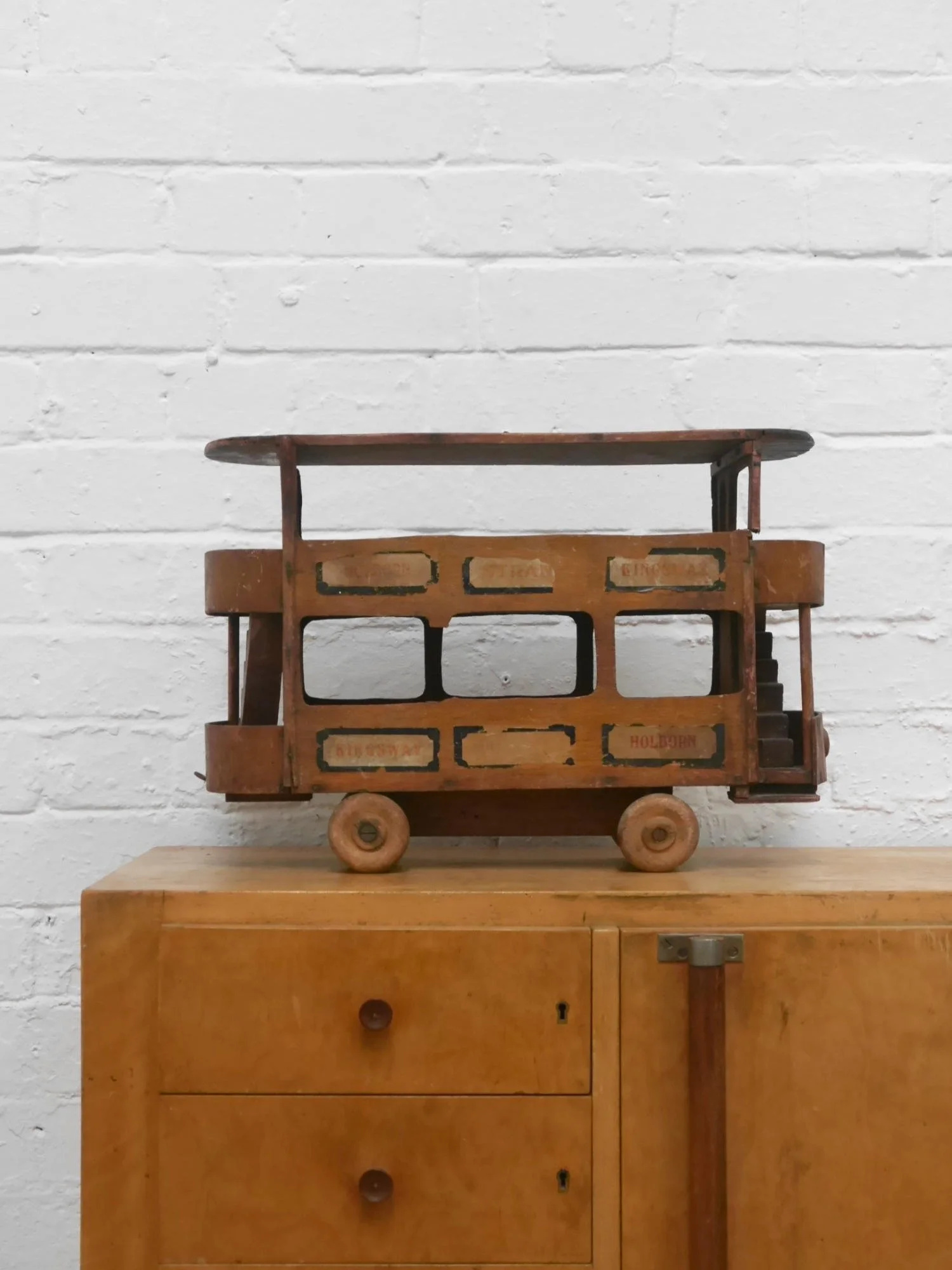 1930s plywood London bus model