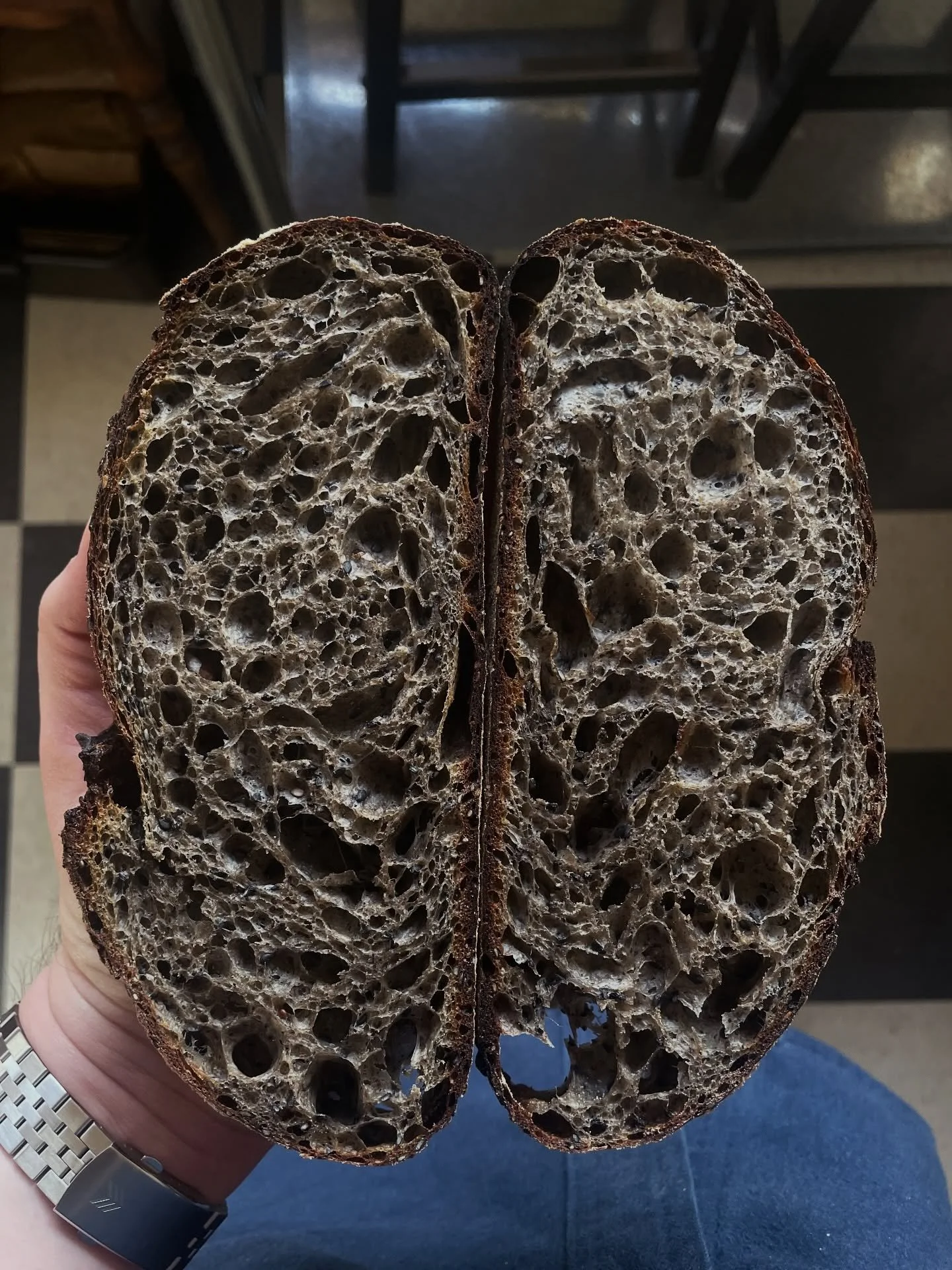 This Monday we&rsquo;re running buckwheat black sesame (inspired by @midnitebakery ), country, bird bread, and all of the bagels 🌳 pre order tonight/tomorrow morning or swing on through for limited walk ups 3:30-6pm at Ollini on Monday!