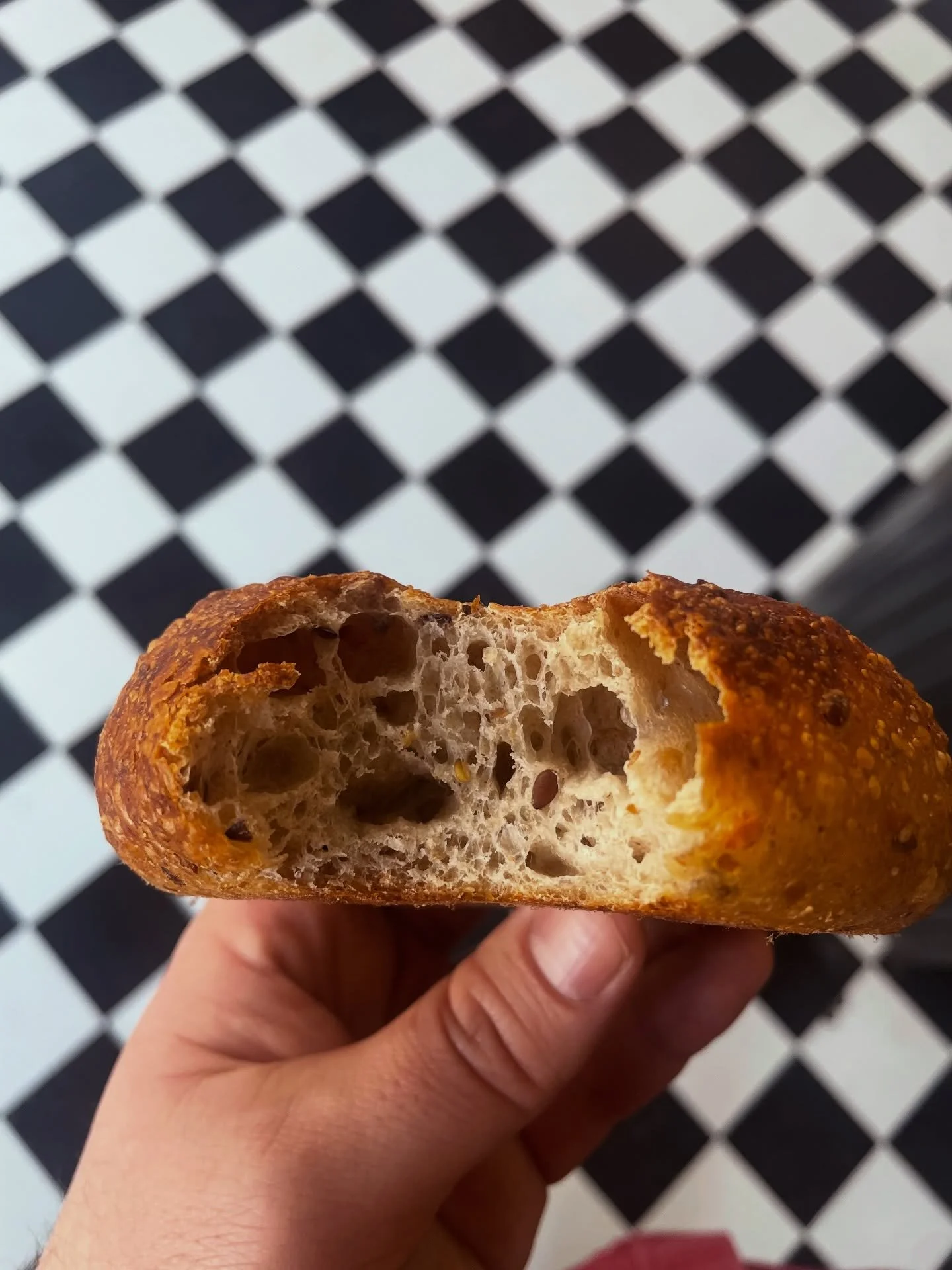 sunflower flax bagel (on the inside)