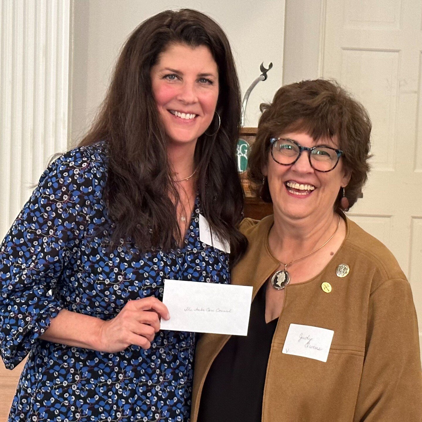 Lindy Hester accepts the Annual Grant Award on behalf of the Foster Care Council from WCCK President Judy Owens at the annual meeting in May 2023. Congratulations to the Foster Care Council!