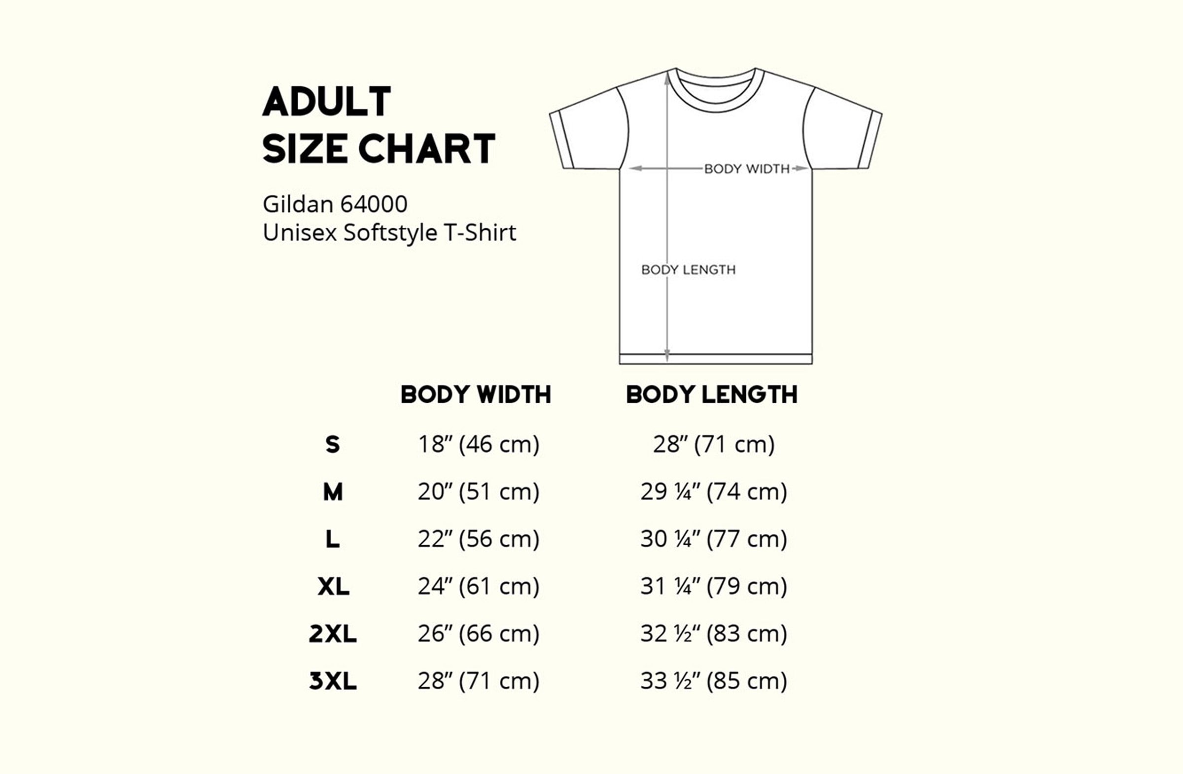 Size Chart. Small - 18” Wide x 28” Long / Medium - 20” Wide x 29 ¼” Long / Large - 22” Wide x 30 ¼” Long / Extra Large - 24” Wide x 31 ¼” Long / 2XL - 26” Wide x 32 ½” Long / 3XL - 28” x 33 ½” Long