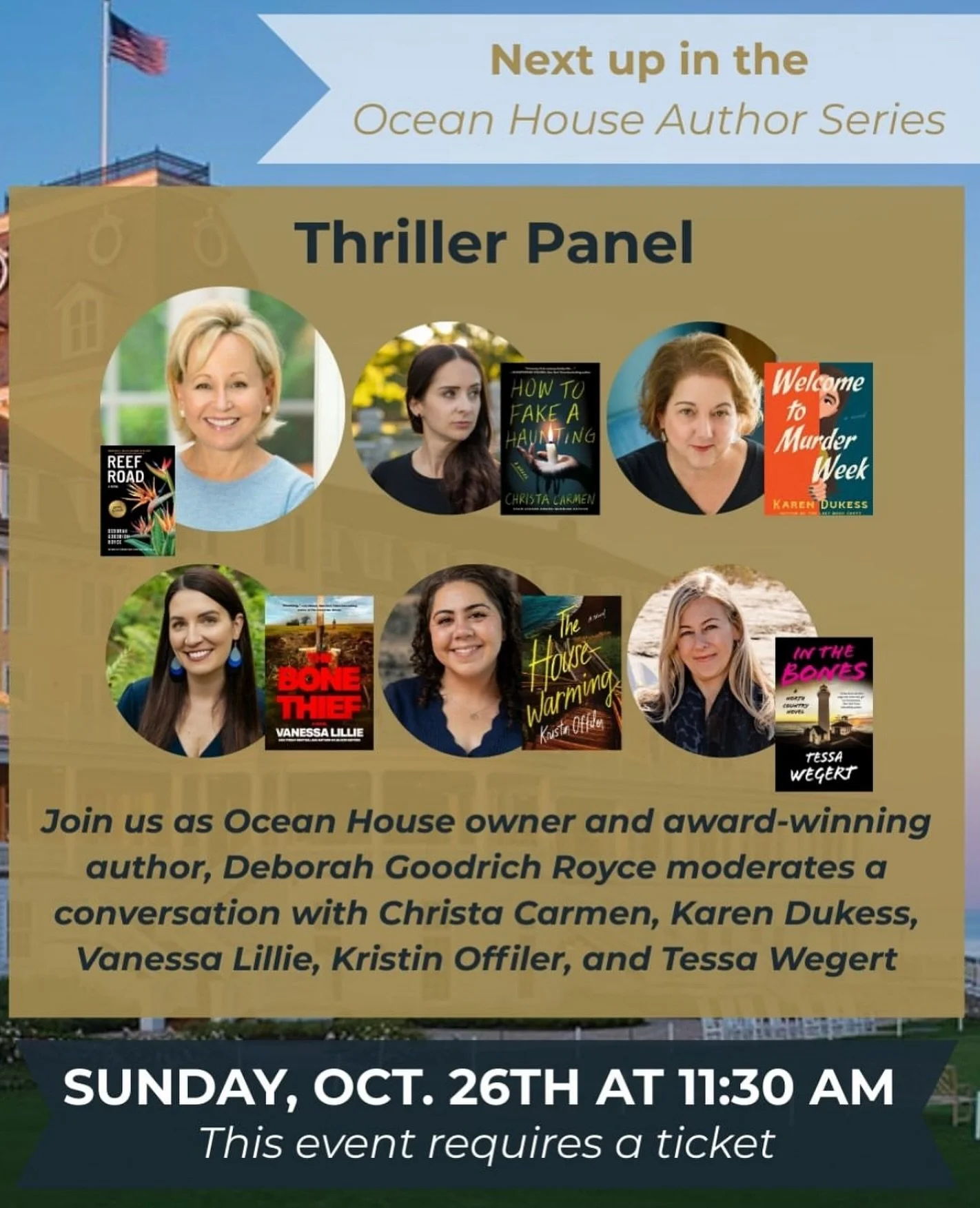 I have some very exciting events coming up in October and November (launch month!), and this is one of them. So eager to talk thriller writing with talented authors @christaqua, @karendukess, @vanessalillie, @kristinoffilerwrites, and of course @debo