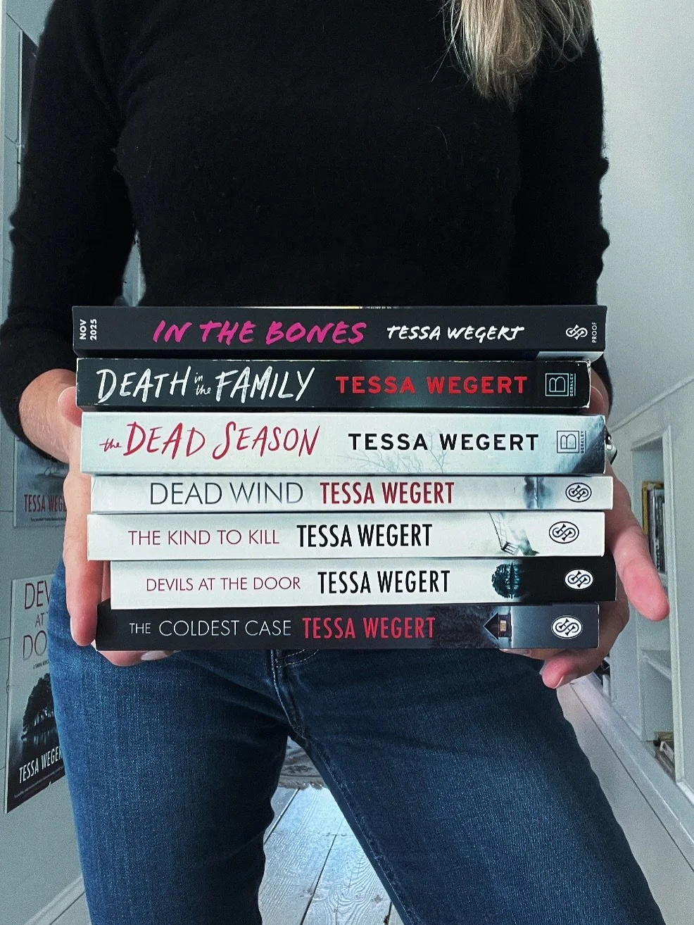 Leading up to the release of IN THE BONES and with some new followers here (welcome!), I wanted to share a fun fact about my backlist. Every one of my books features an independent mystery, but did you know that each one also explores a distinct crim