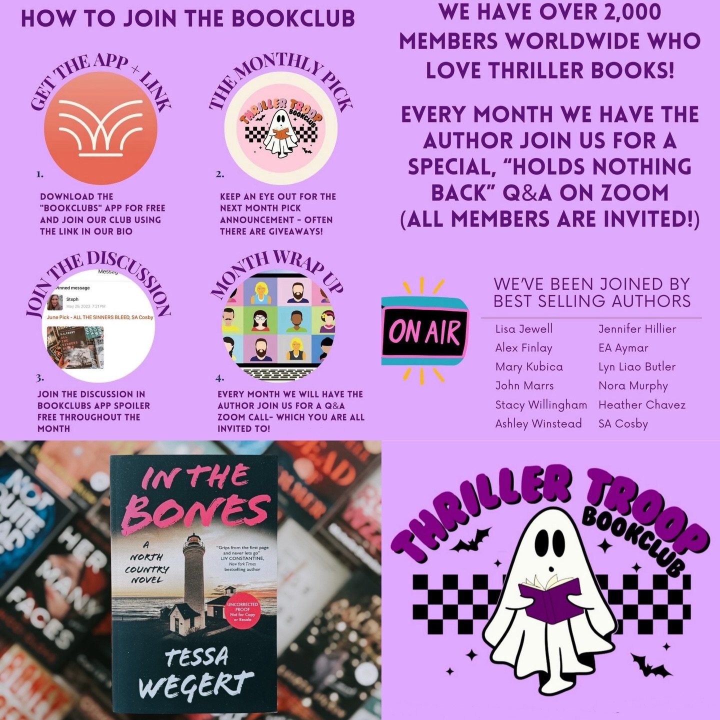 Next week, join me online with the @thethrillertroopbookclub! 💫

I am SO excited about this! On Wednesday, January 7th at noon ET, I&rsquo;ll be dropping into this amazing virtual book club to talk all about IN THE BONES. Thank you @bonechillingbook