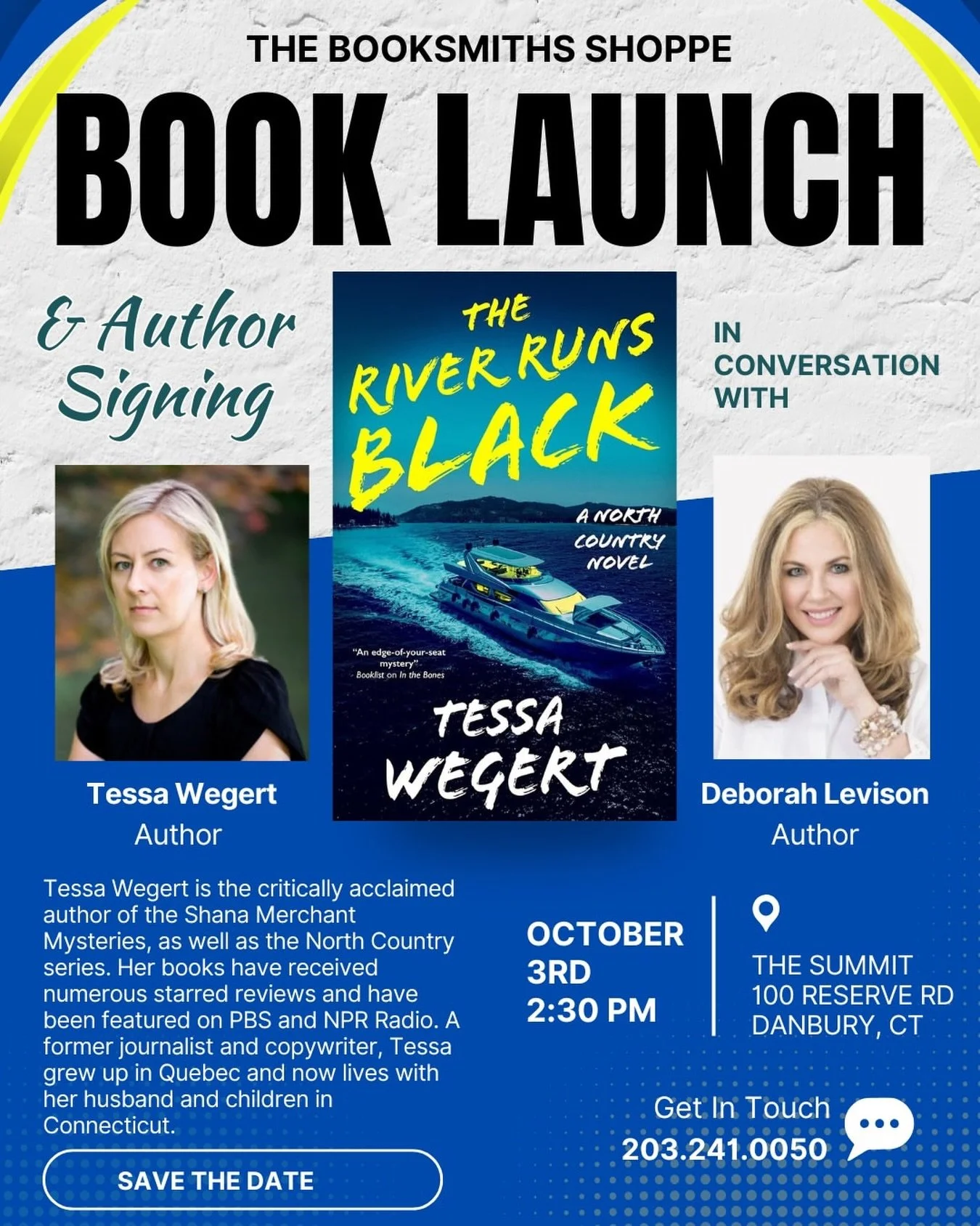 Save the date for this fun pre-launch event! I&rsquo;ll be in conversation with the wonderful @deborahlevisonauthor, whose new thriller A NOVEL CRIME is out now! 

Repost from @thebooksmiths
&bull;
We&rsquo;re proud to bring this to Danbury.

We are 