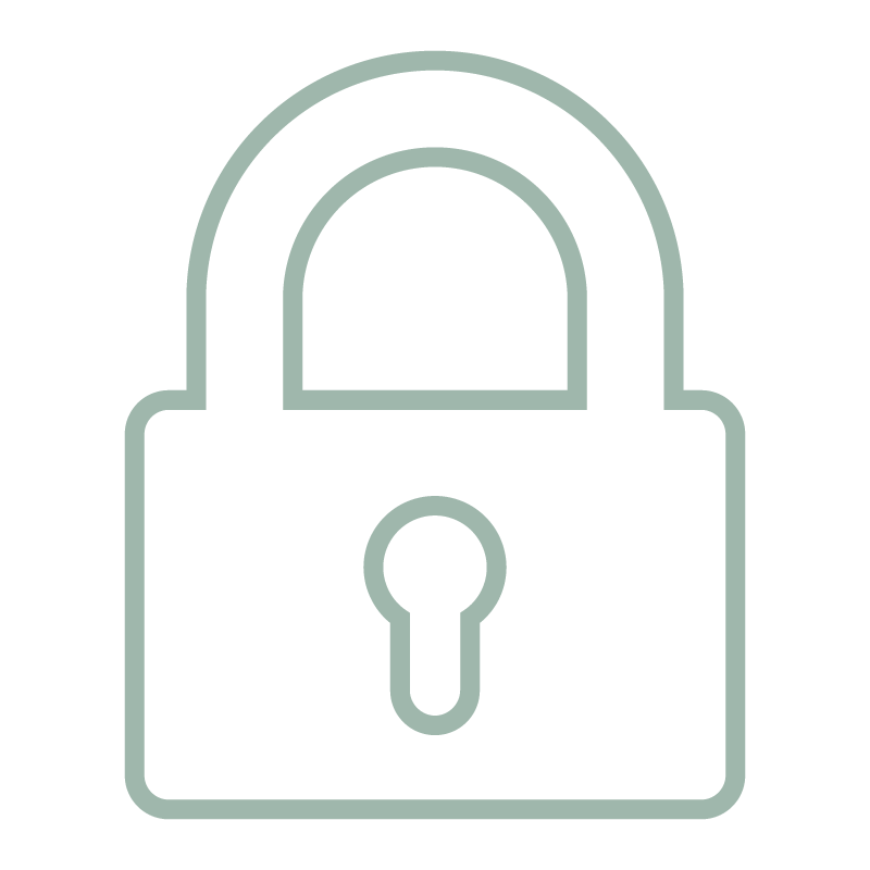 Outlined icon of a lock