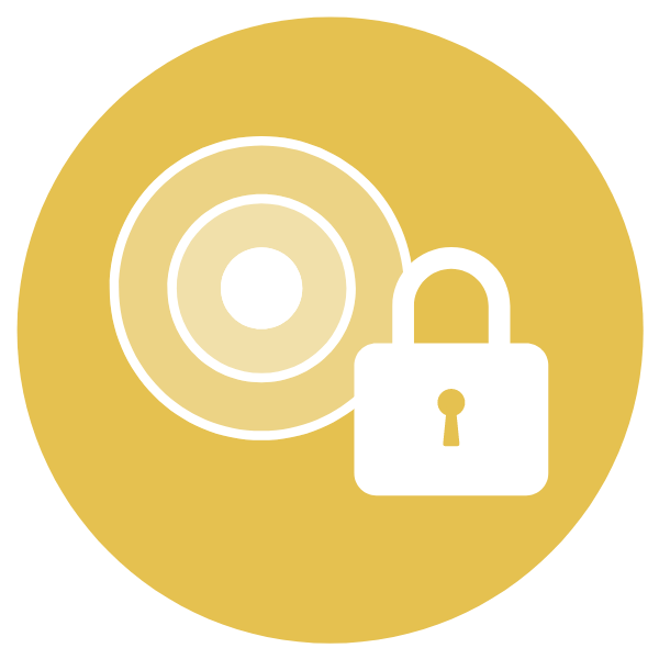Lock icon with a target