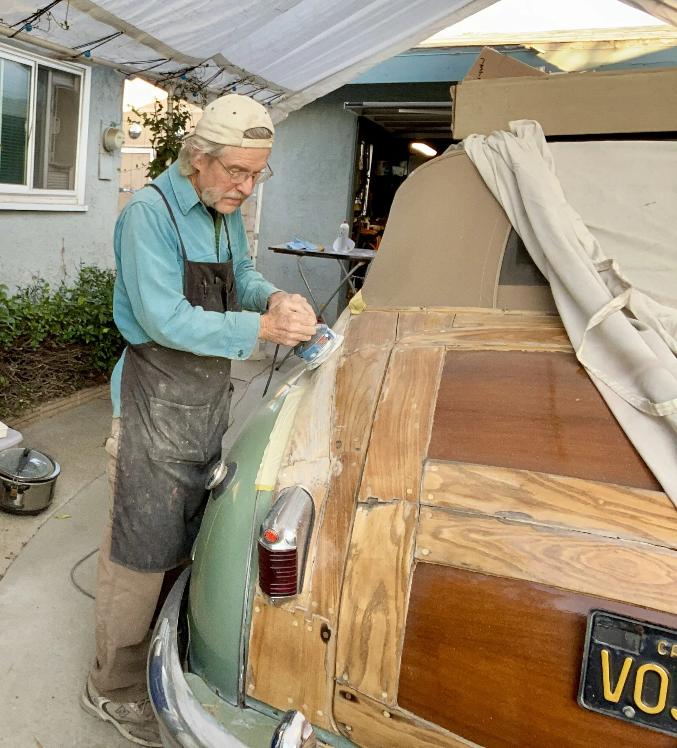 Sanded down to bare wood