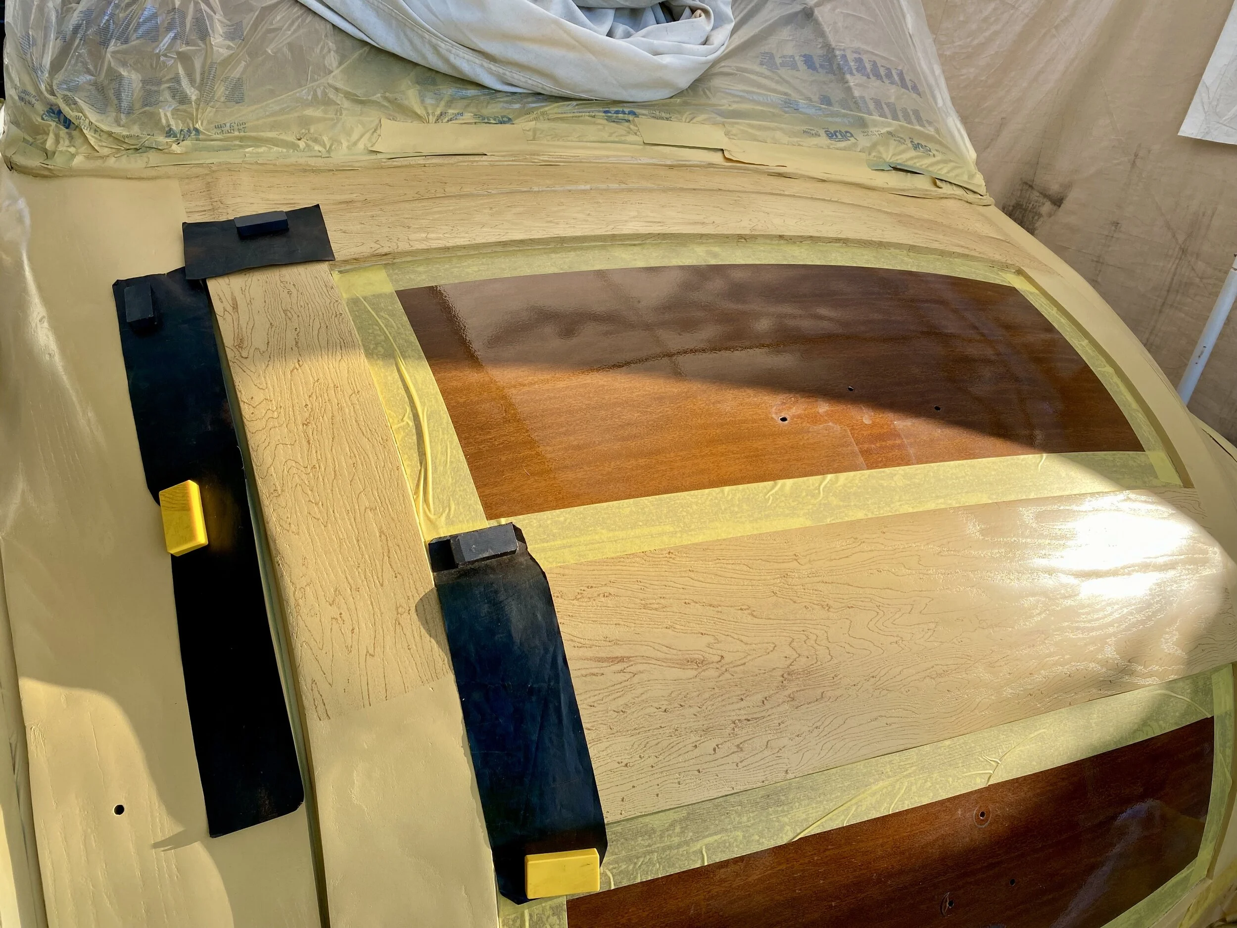 Graining the trunk pieces