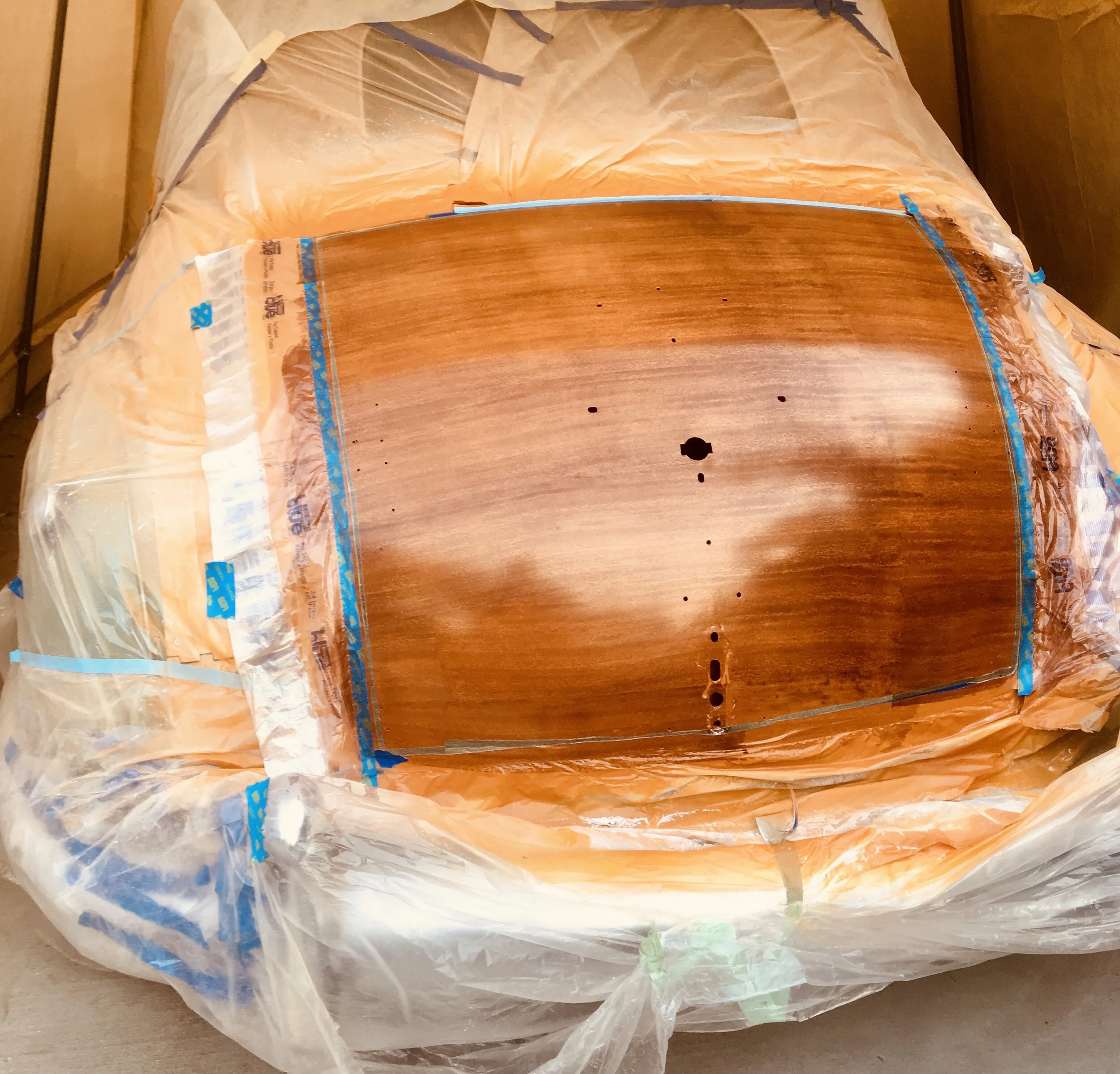 Mahogany grain panels Ash wood frames