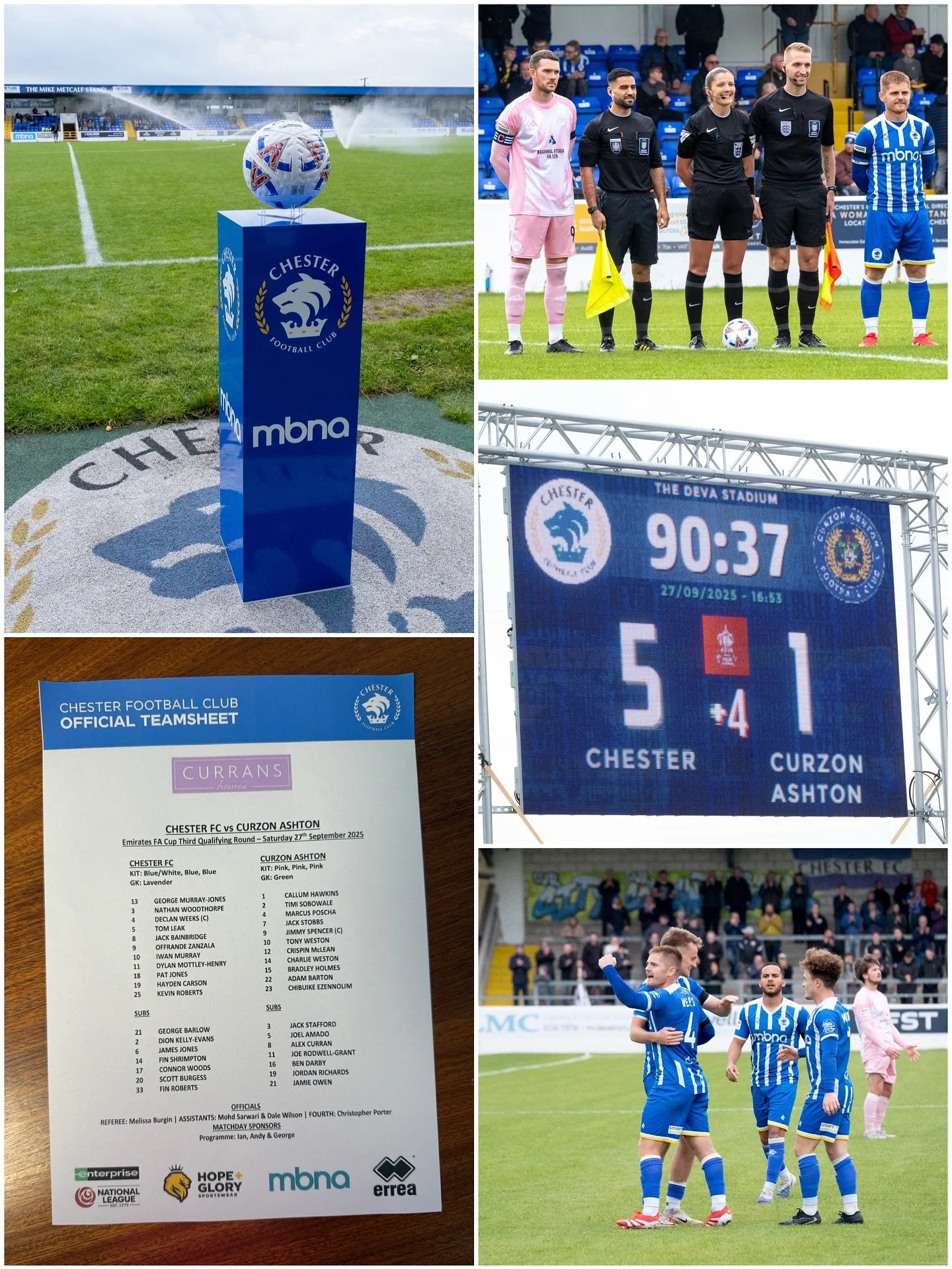 CHESTER FC vs CURZON ASHTON
Emirates FA Cup Third Qualifying Round - Saturday 27th September 2025

@chesterfcofficial 
@mitresports