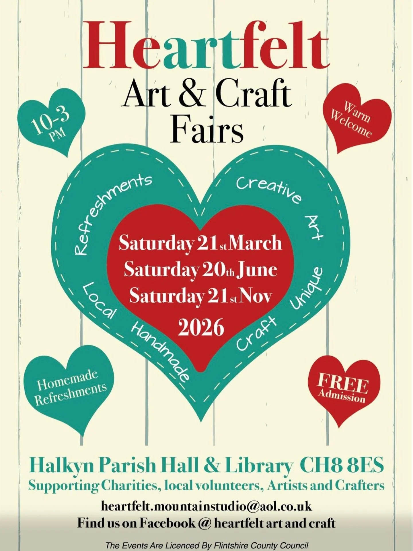 Dates for 2026 @heartfelt_art_and_craft ❤️