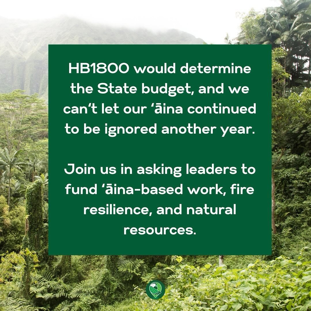 Thereʻs no time to wait #careforainanow

While many bills have died that would have charged visitors and created more funding, our current live priority bills are focused around the State budget and wildfire resilience funding. 

Our elected leaders 