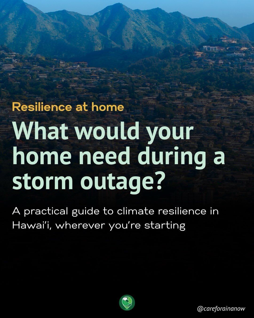 With increasing climate-related storms and disasters, here are some tips on home safety and resilience.

Our Resilience at Home series will explore roof repairs and hurricane clips, solar + battery backup, EV backup power, and water catchment.

Wheth