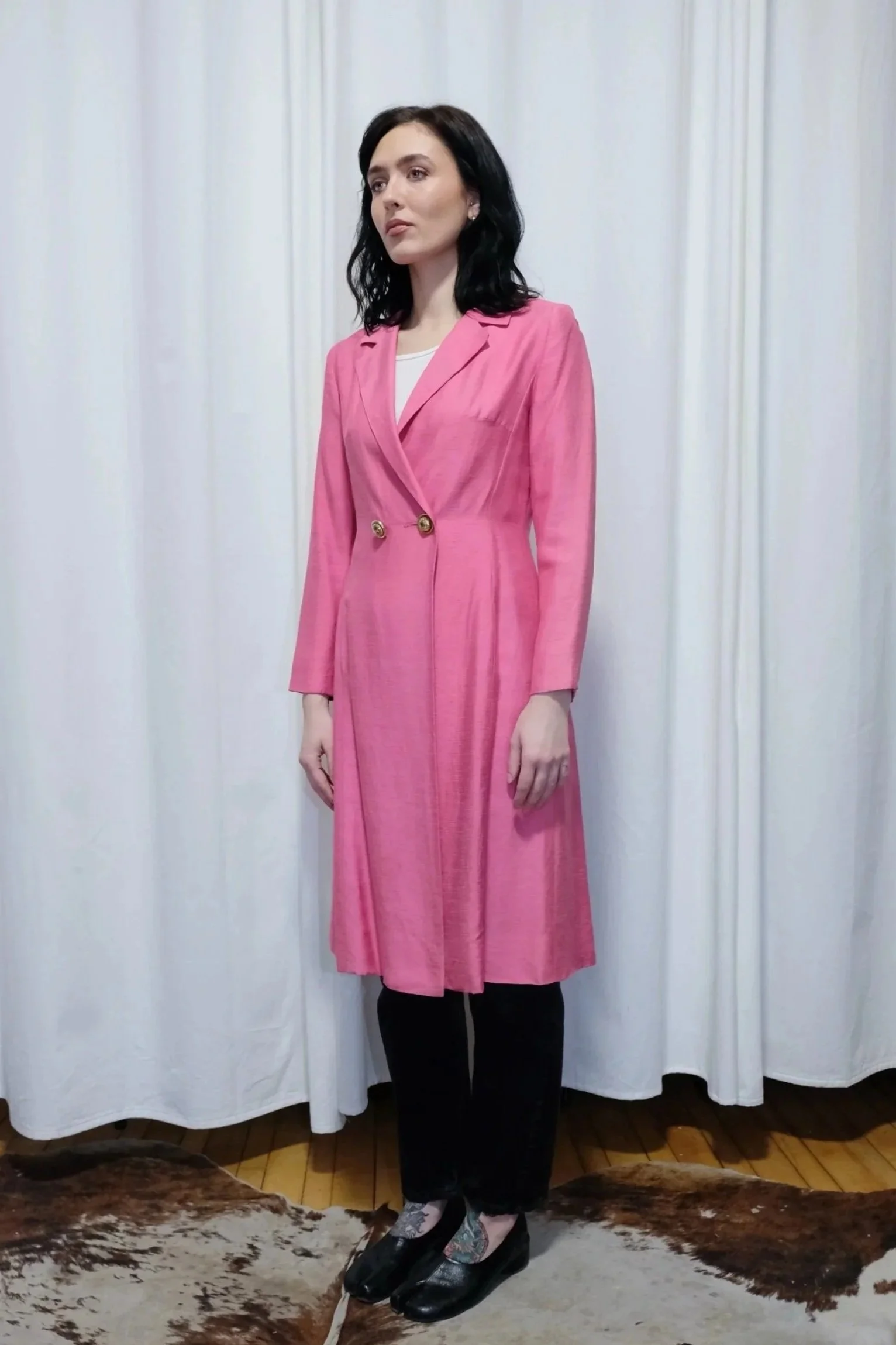Silk pink tail coat (s)