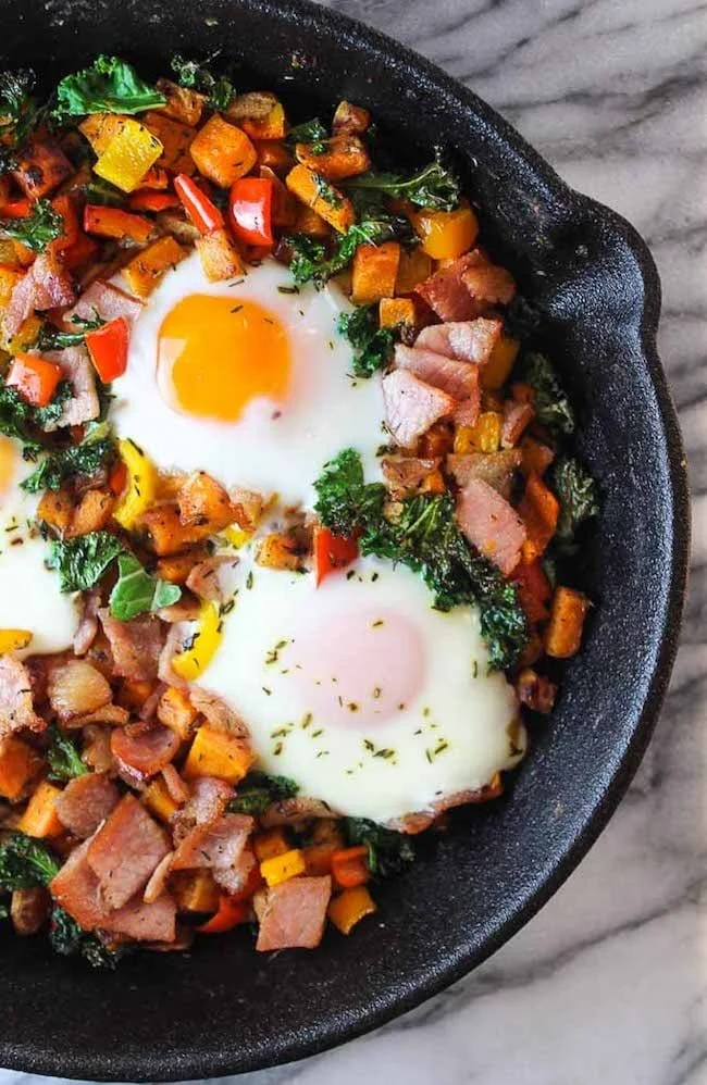 Bacon, Kale, and Sweet Potato Hash