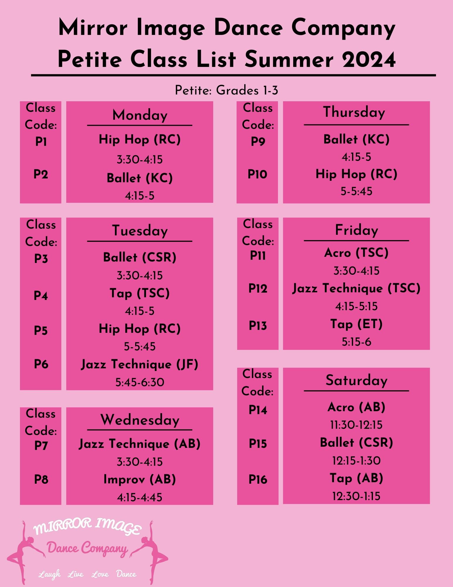 Summer 2024 Schedule — MIDC