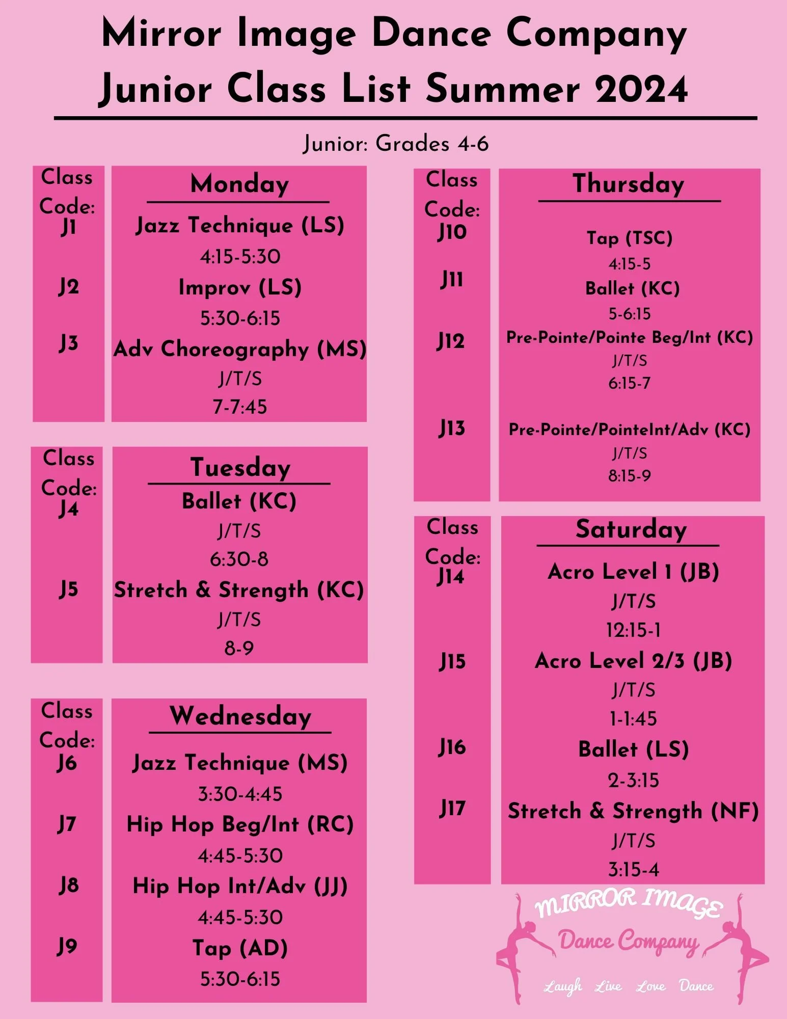 Summer 2024 Schedule — MIDC