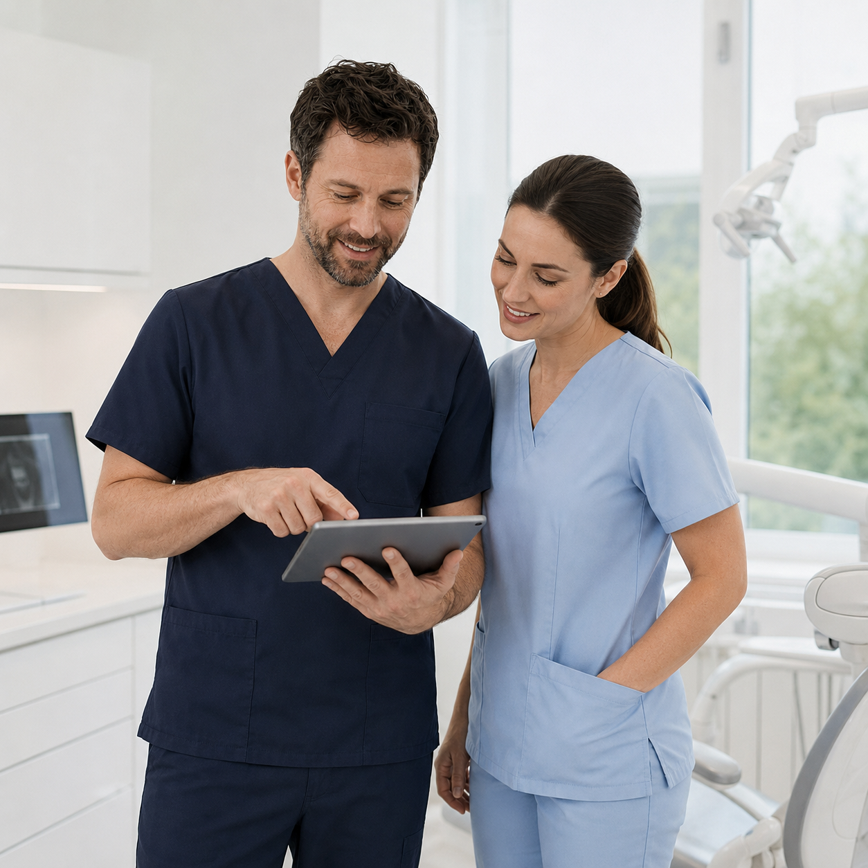 Dentist and DA working together