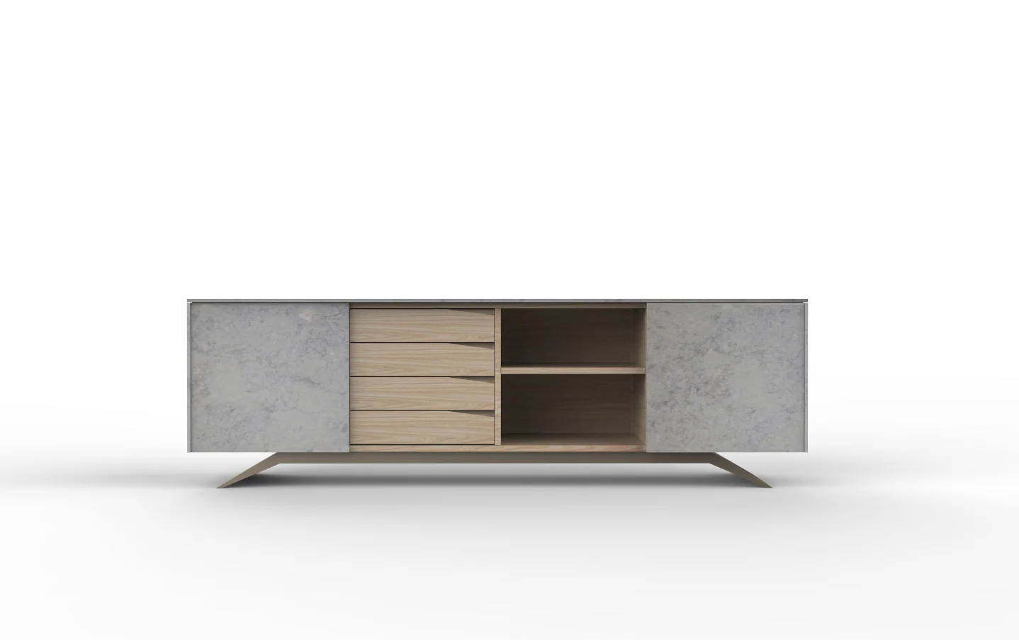 Trigono Sideboard Ataija Marbe Oak Wood