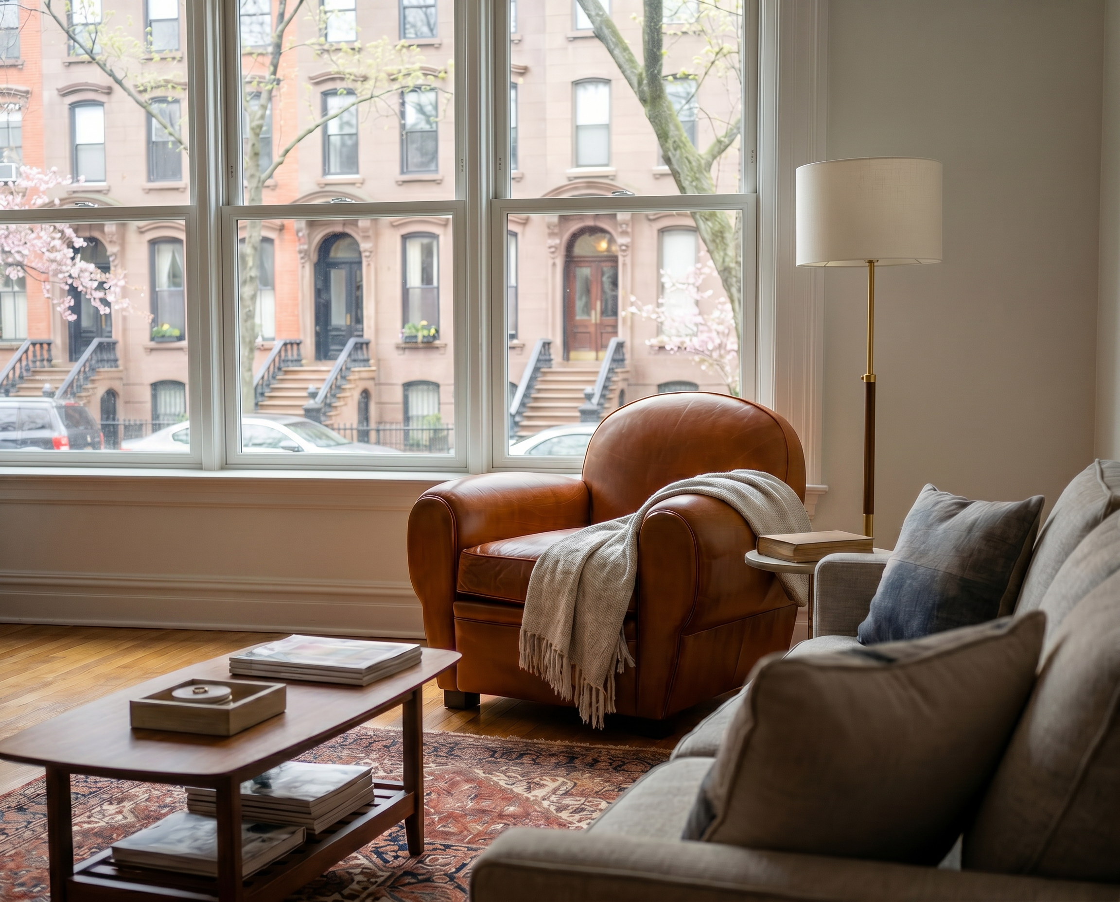 cLUB CHAIR IN A SPRING NEW YORK APARTMENT