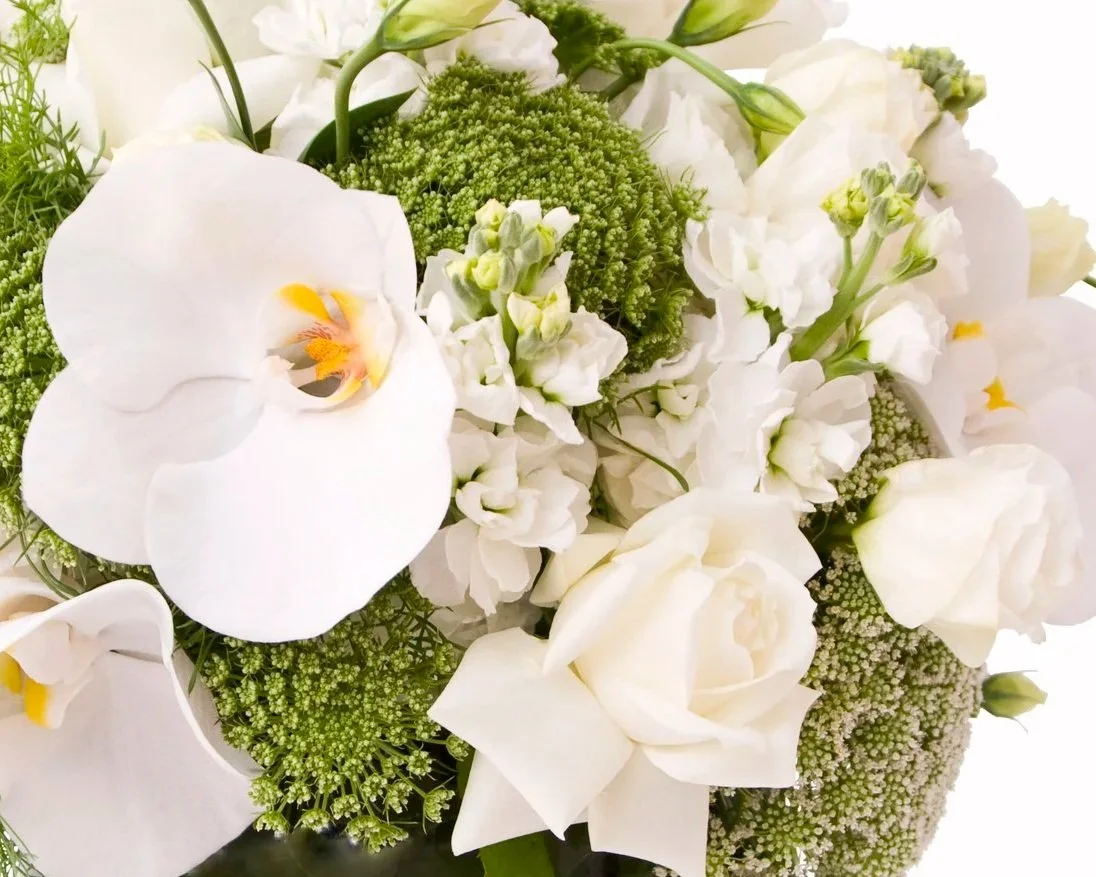 Tranquil blooms. Botanic Flowers Melbourne 1300 820 920. Classic floral arrangements.