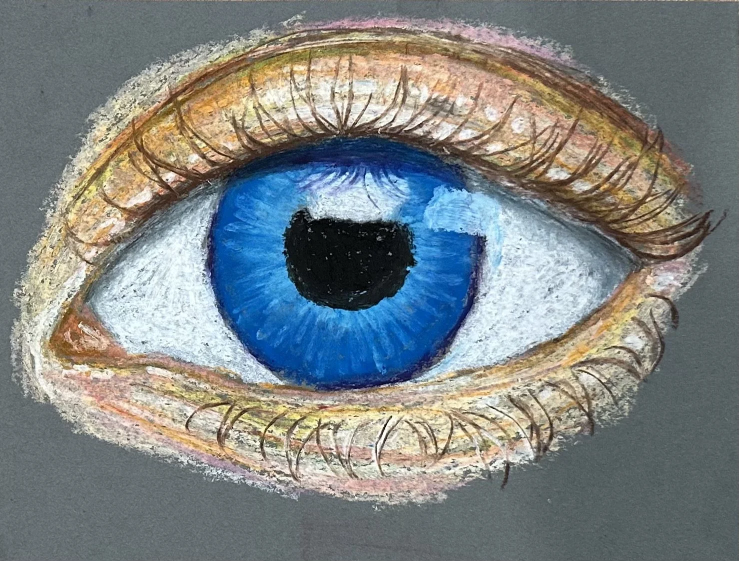 Oil Pastel Eye Drawings