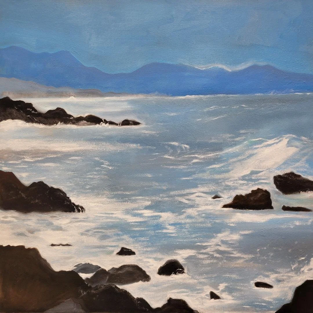 Petulant Waves, 2022, Oil on canvas, 28 x 28 in - SOLD