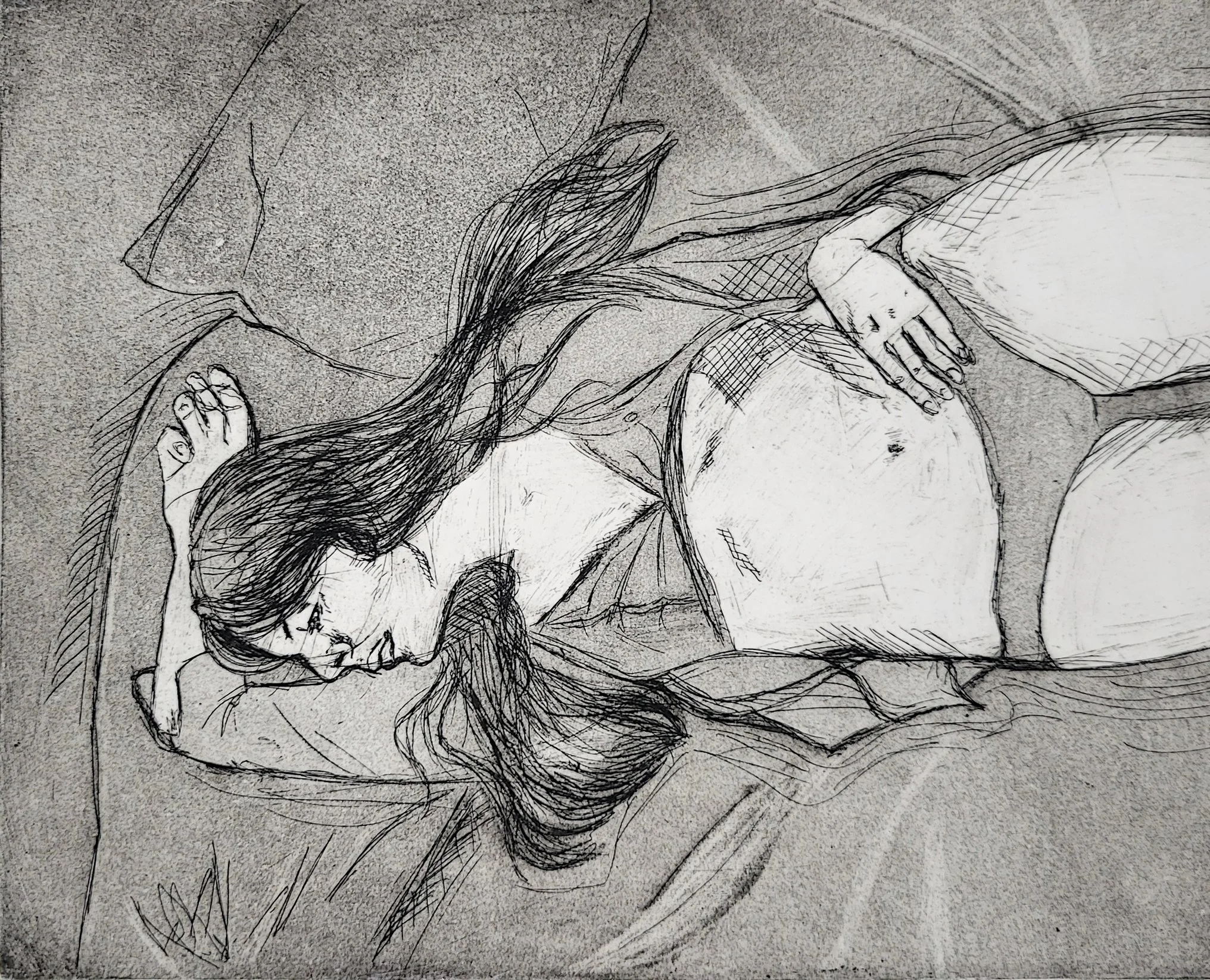 Harmonious, 2022, Intaglio Etching, 8 x 10 in