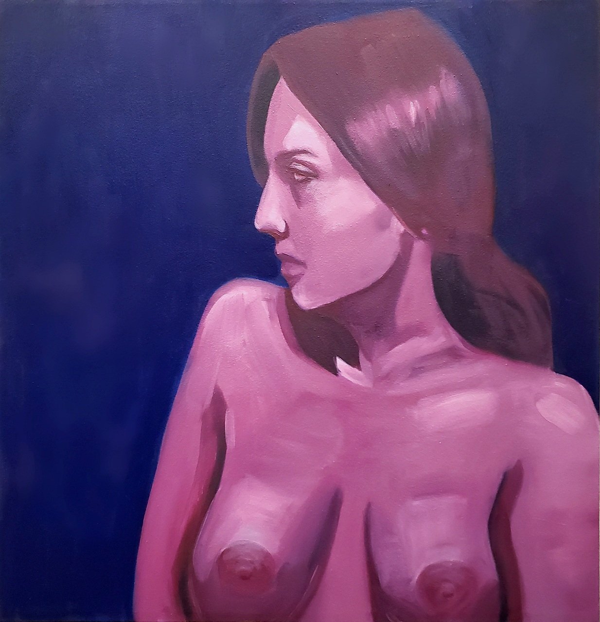 Misunderstood, 2020, Oil on canvas, 28 x 28 in, SOLD 