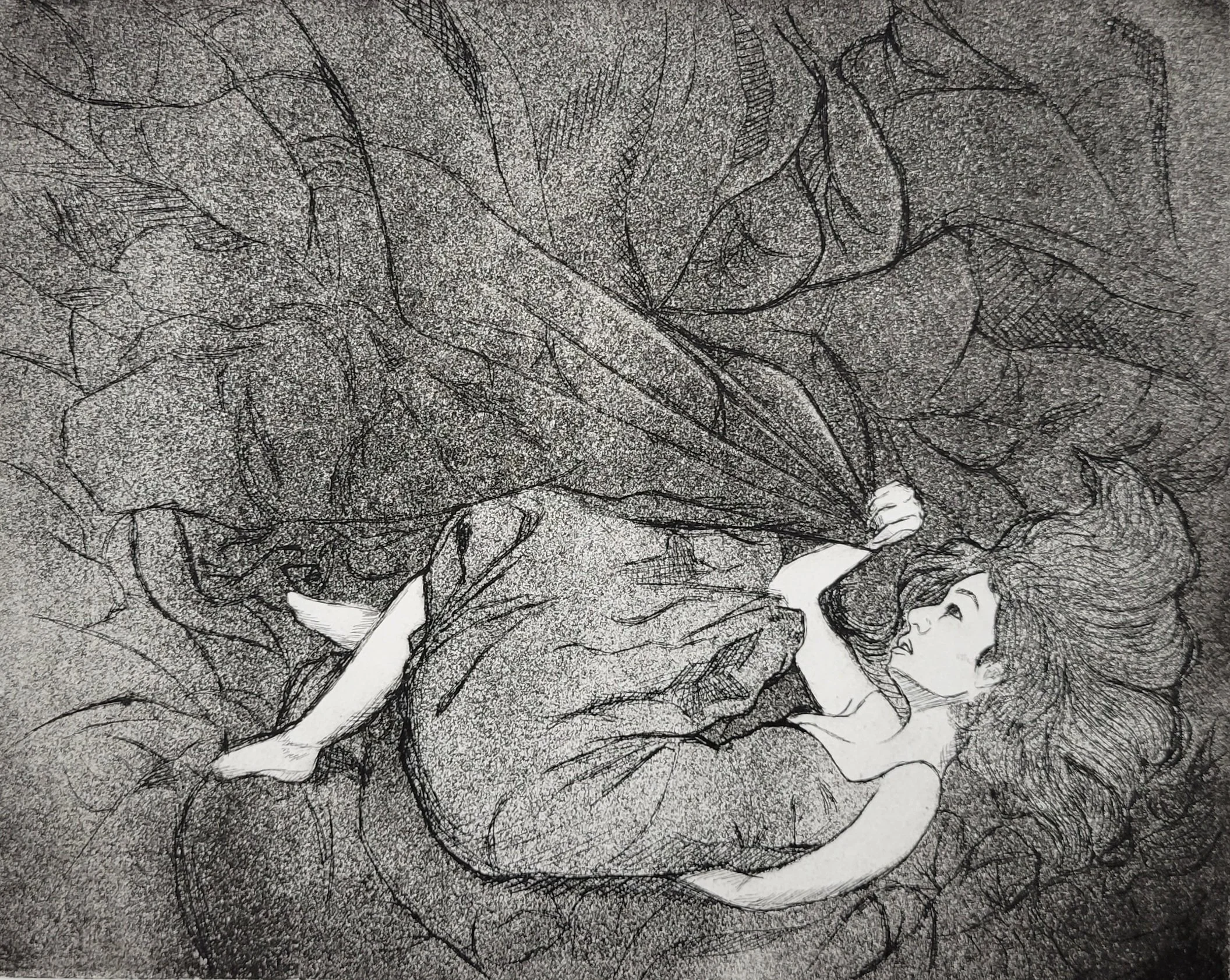 Cherished, 2022, Intaglio Etching, 8 x 10in