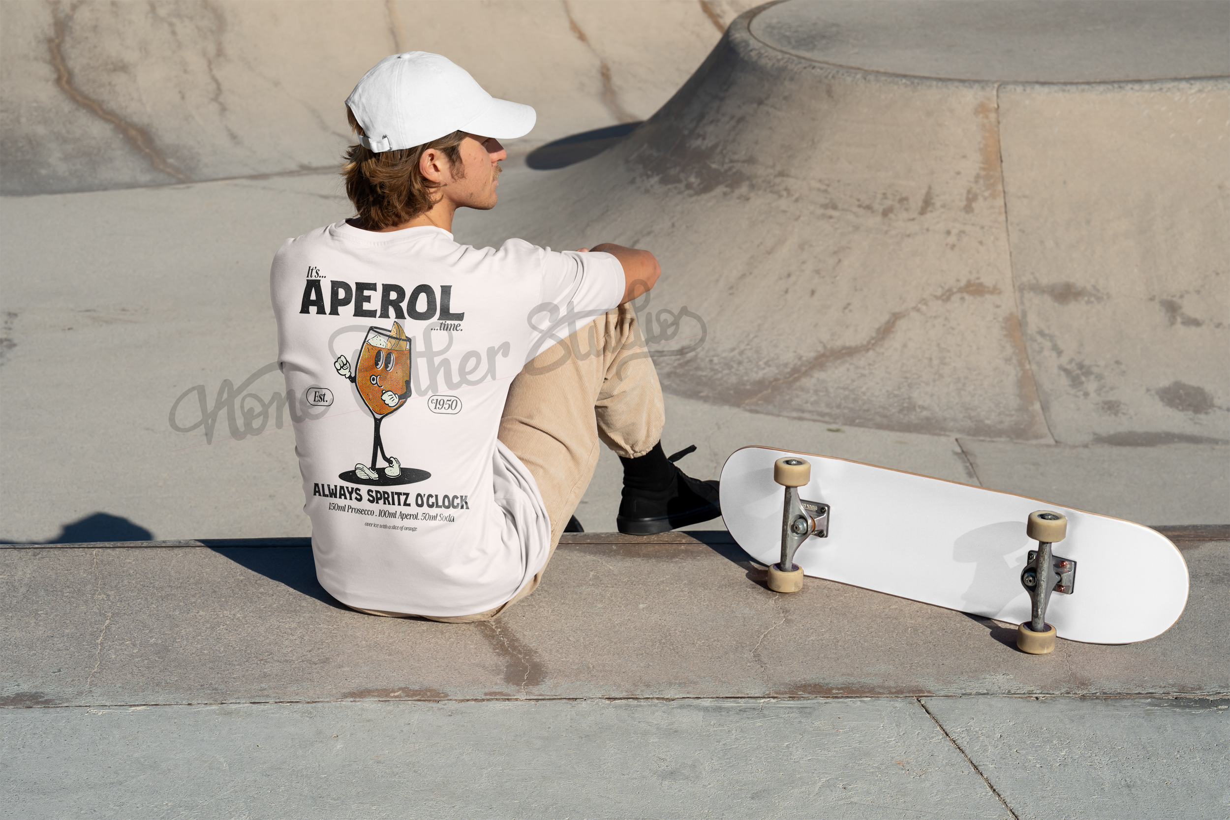 Aperol Tshirt - White Man skatepark.png