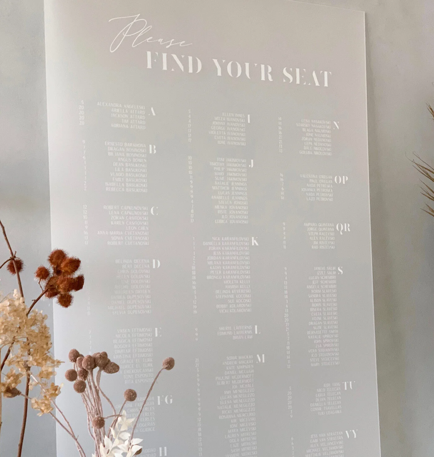 Frosted Acrylic Welcome sign