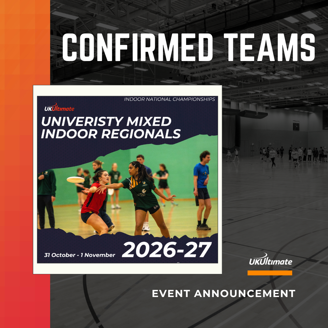 University Mixed Indoor Regionals Confirmed Teams 