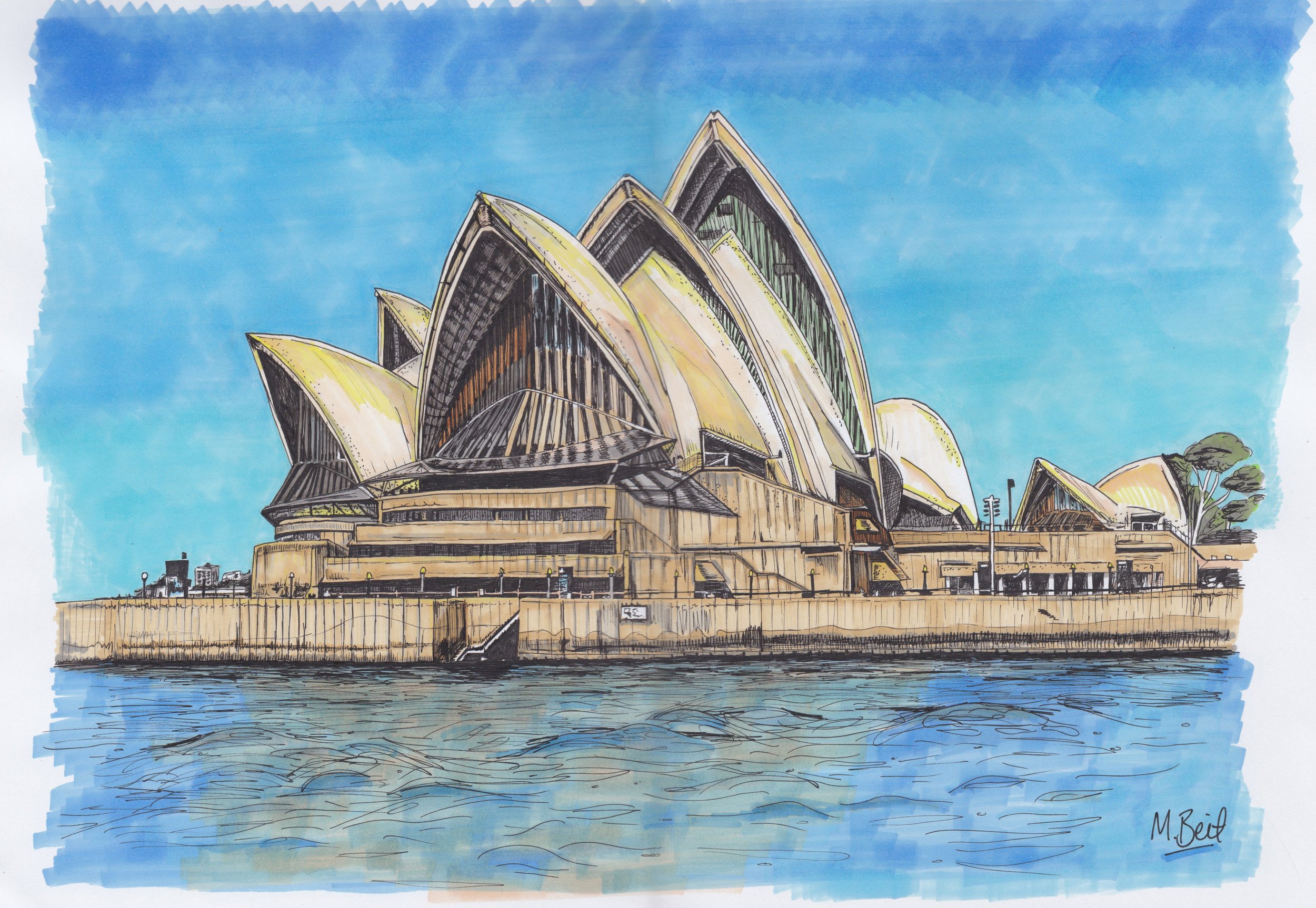 Sydney Opera House - Karen White - Drawings & Illustration, Buildings &  Architecture, City, Cities - ArtPal