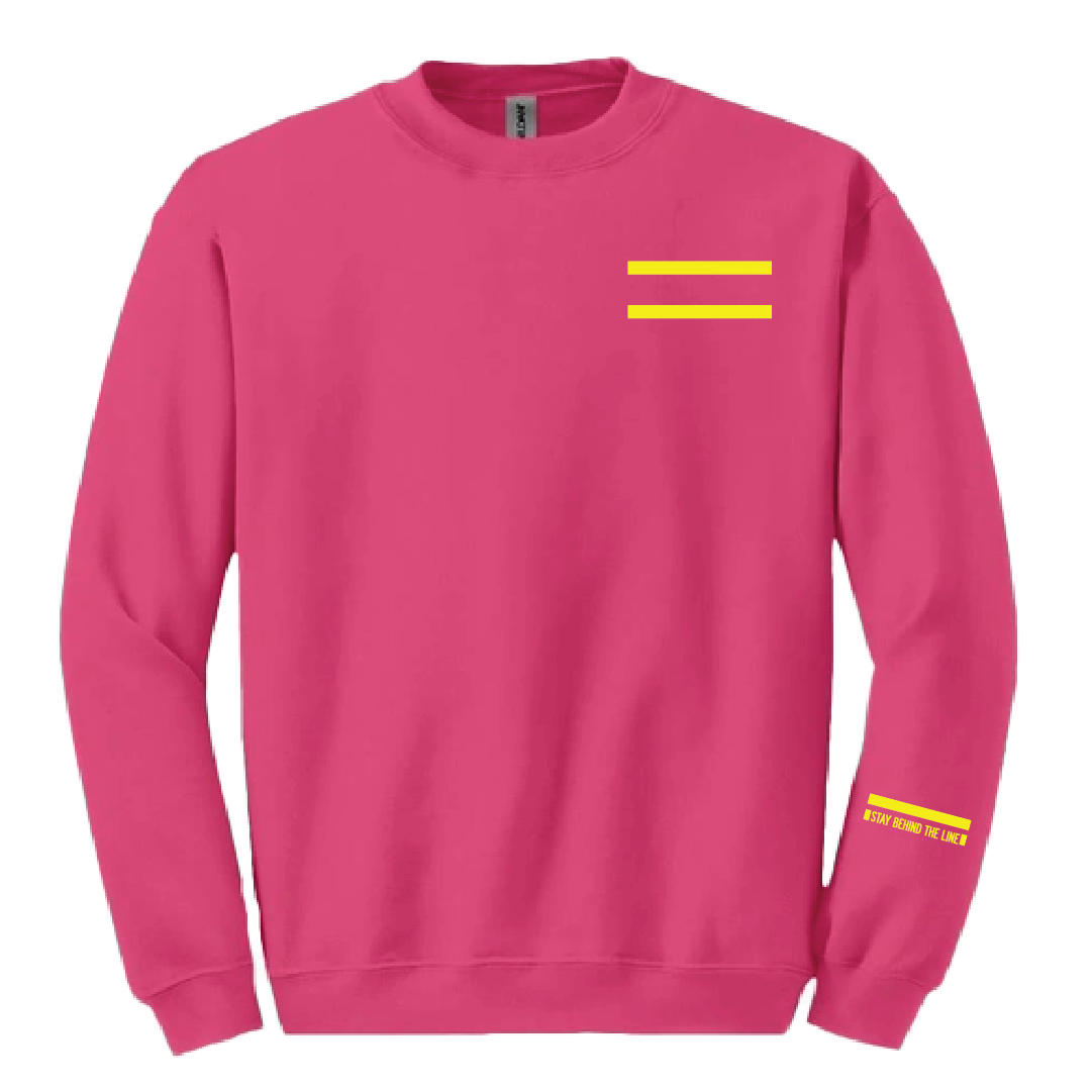 Double Yellow Heliconia Pink Sweatshirt Front.webp
