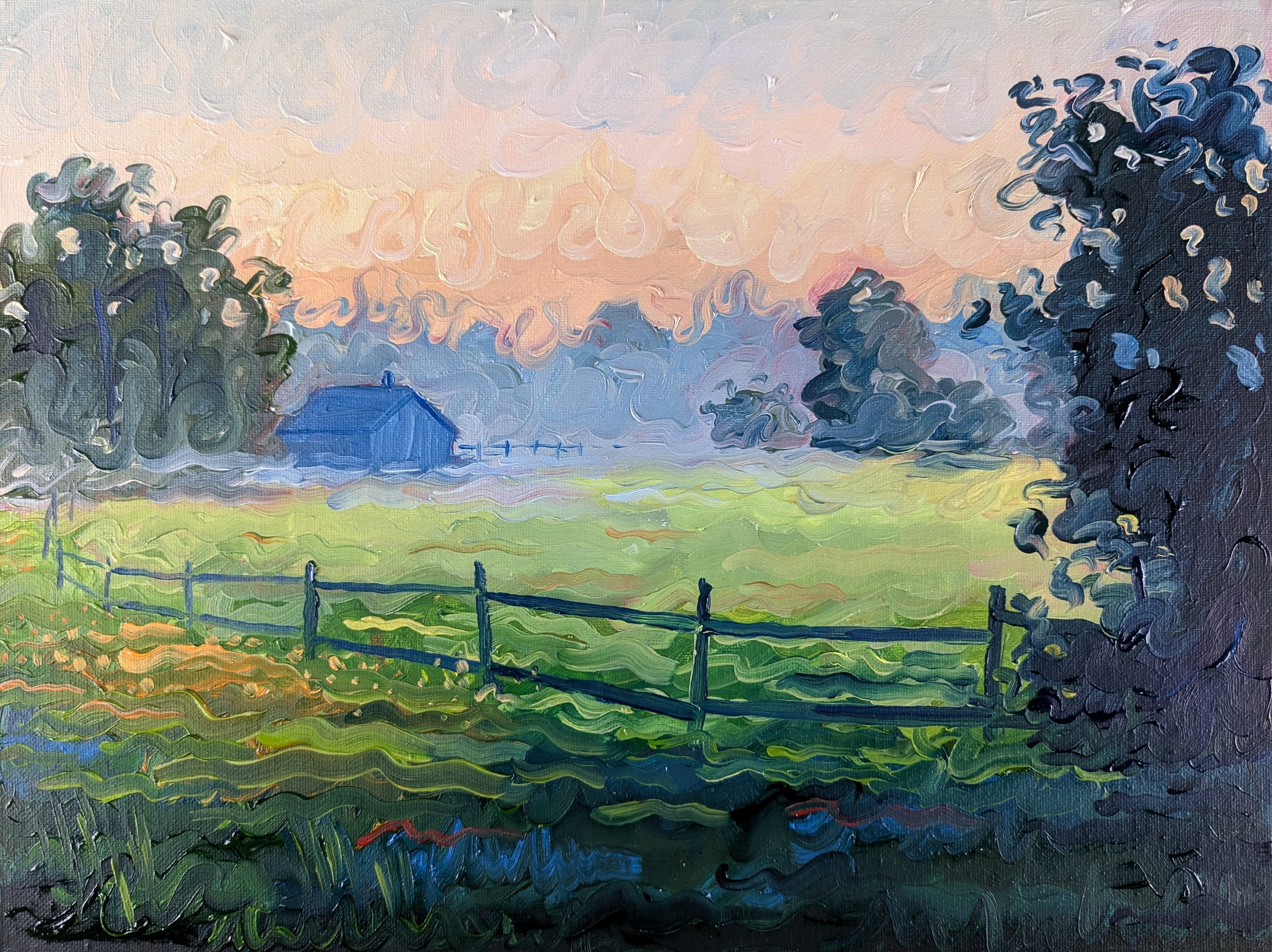 "Morning Fields", Oil on Canvas, 12x16"
