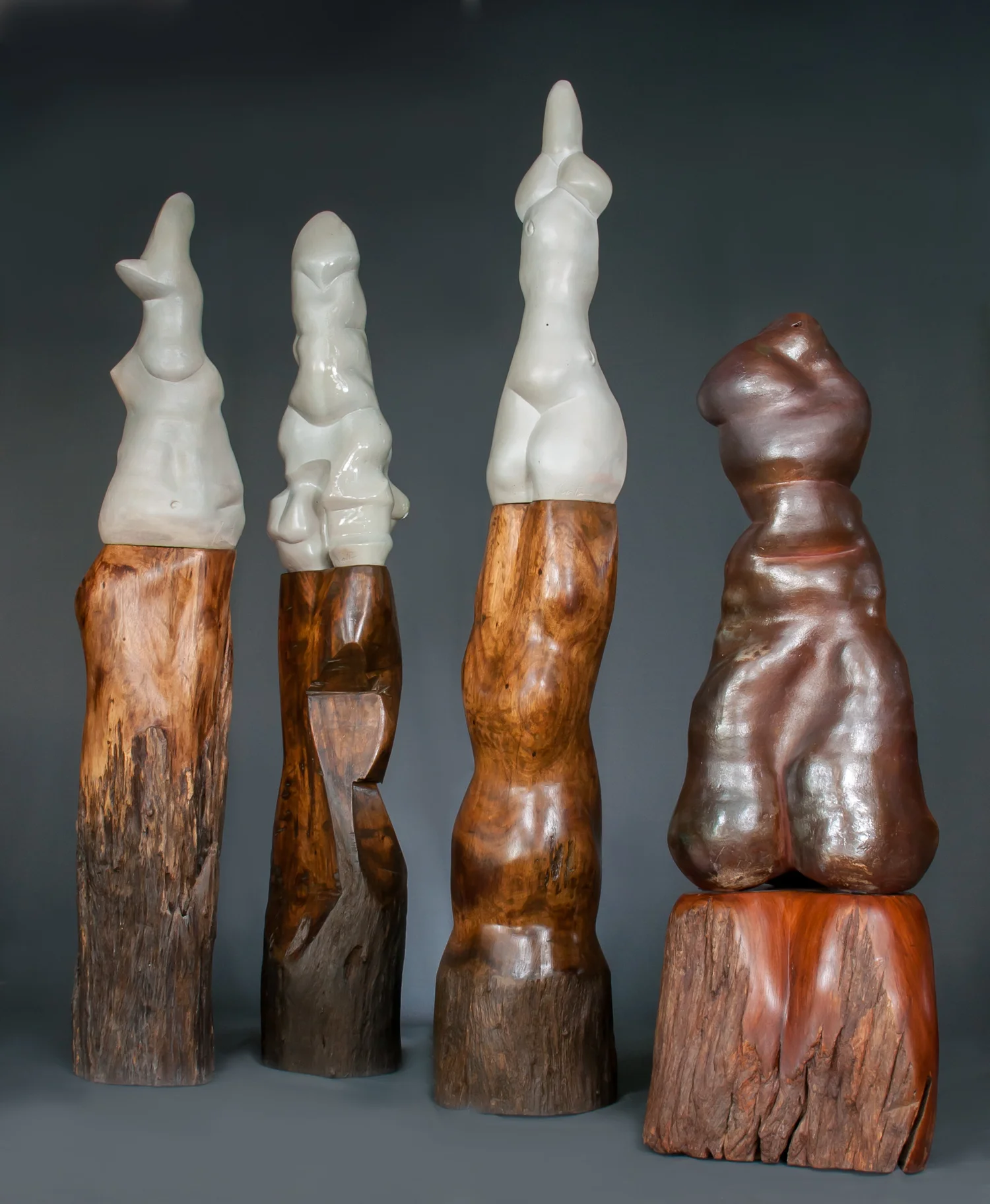 Clay & Wood Sculpture, 6' — PINTO POTTERY