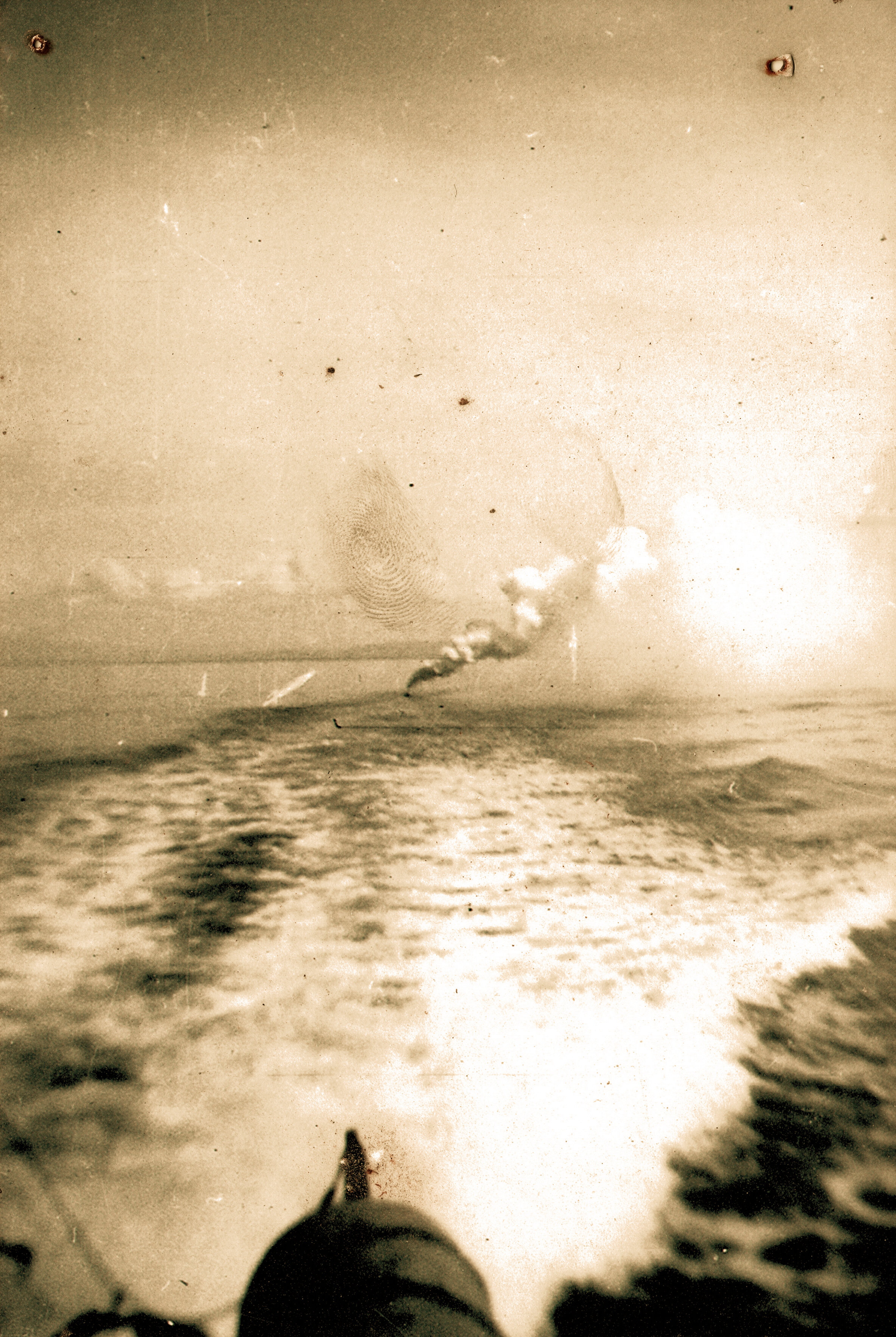 A smoke float; marking something in water