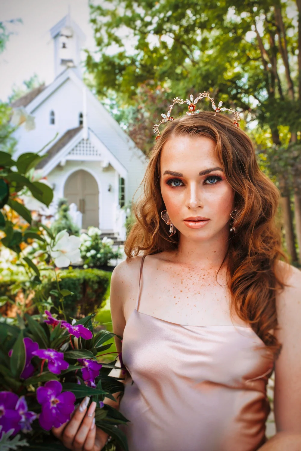 AVIANNA Rose gold leaves bridal crown — Toronto Bridal  display picture 2