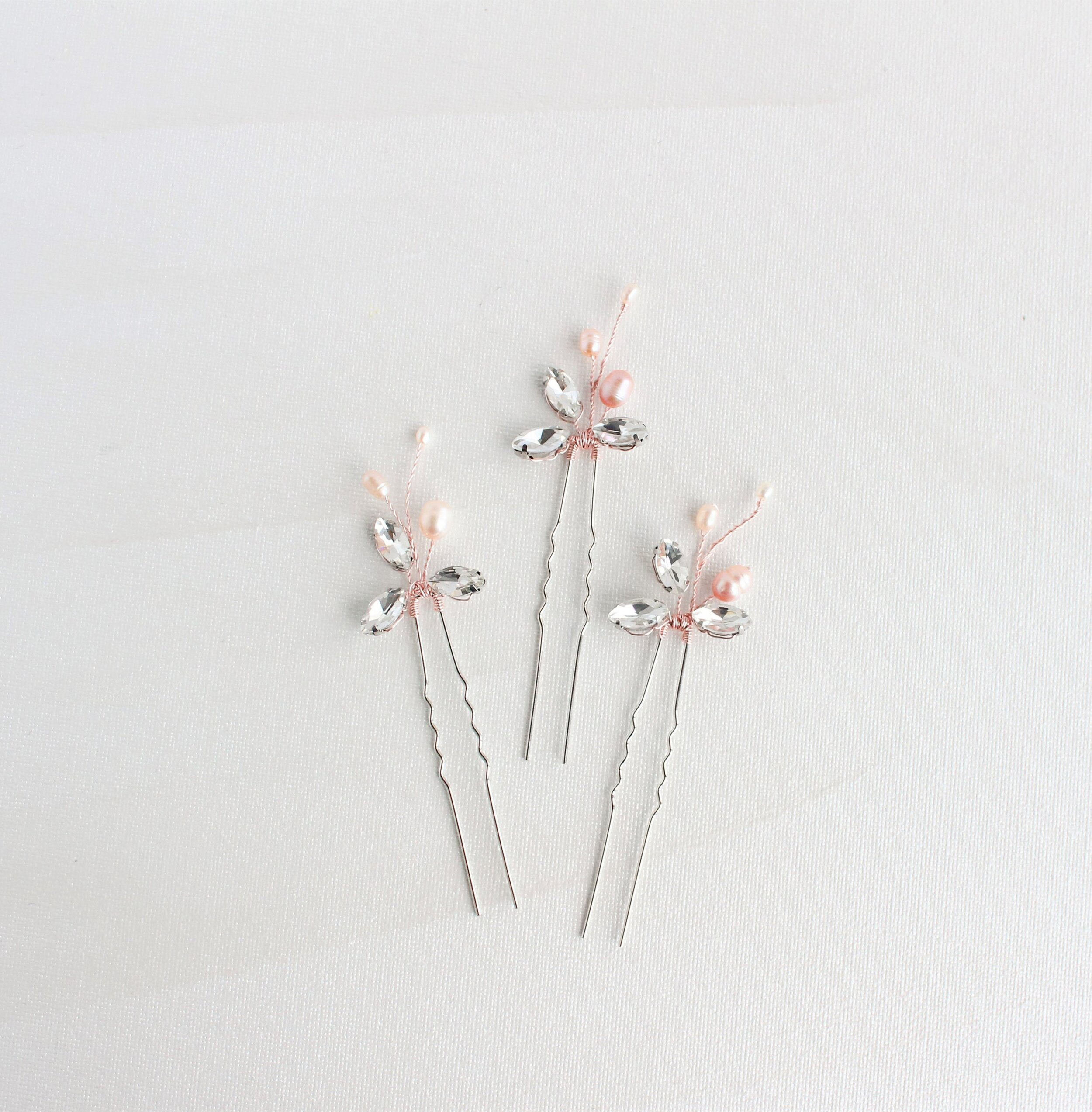 small leaf bridal hair pins, bridesmaid hair pins, Petite hair pins for bride