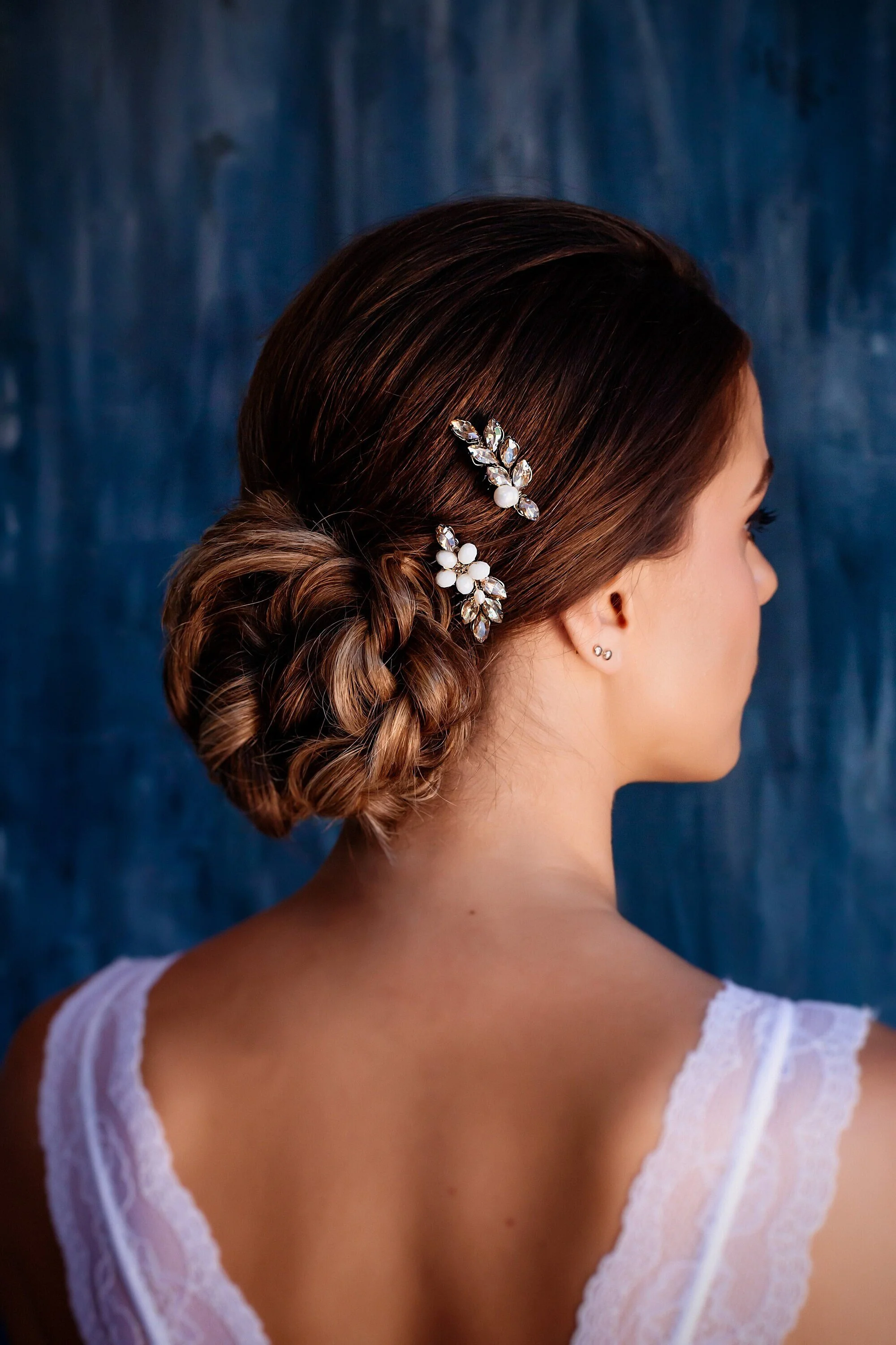Pearl crystal flower wedding hair pins, bridesmaid hair pins, bridal hair pins, wedding hair accessories