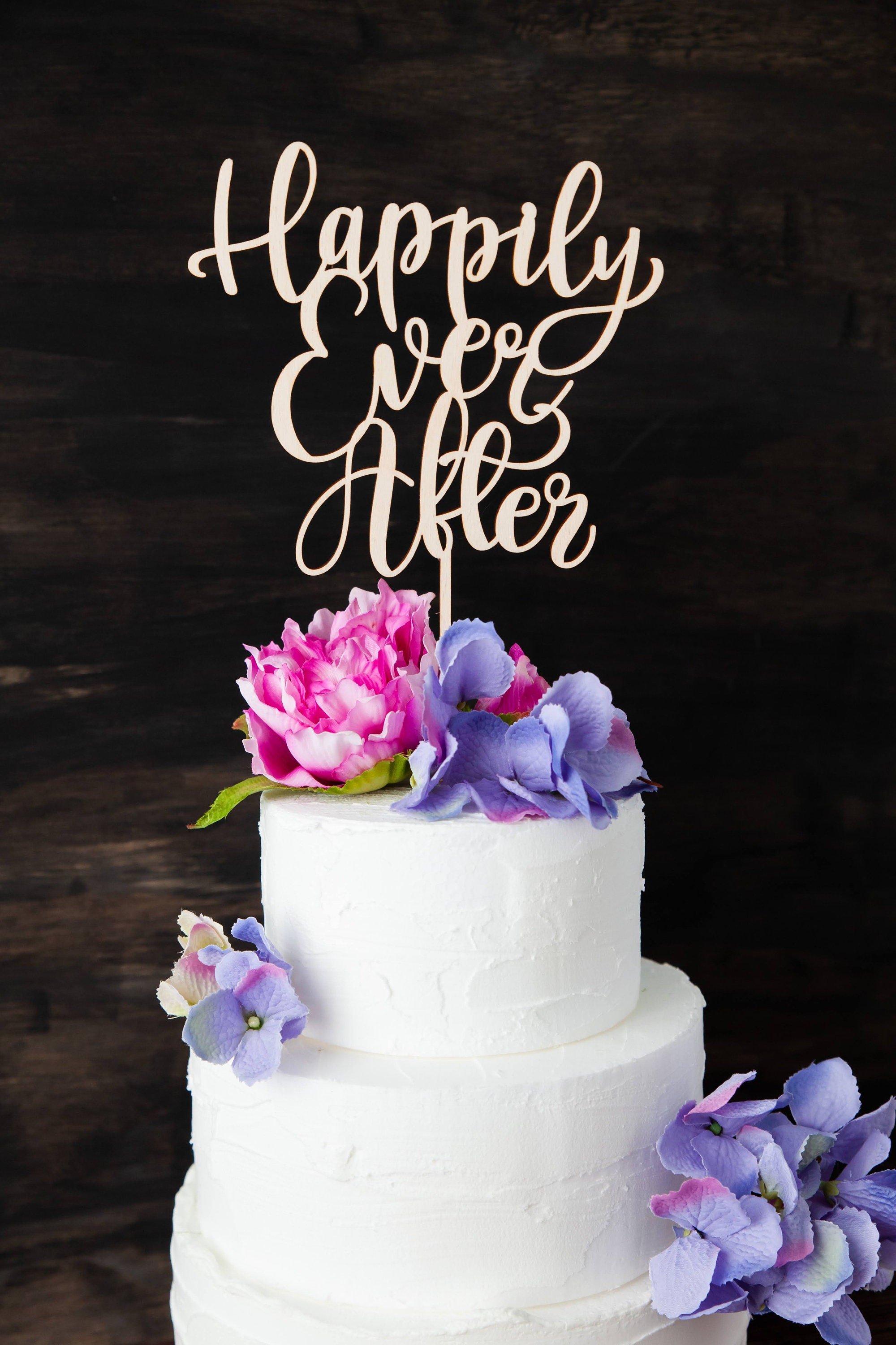 Happily ever after wooden cake topper, Bridal cake topper, Bridal shower cake topper, Bridal shower decor, Wedding decoration cake topper, Custom cake topper for wedding Canada