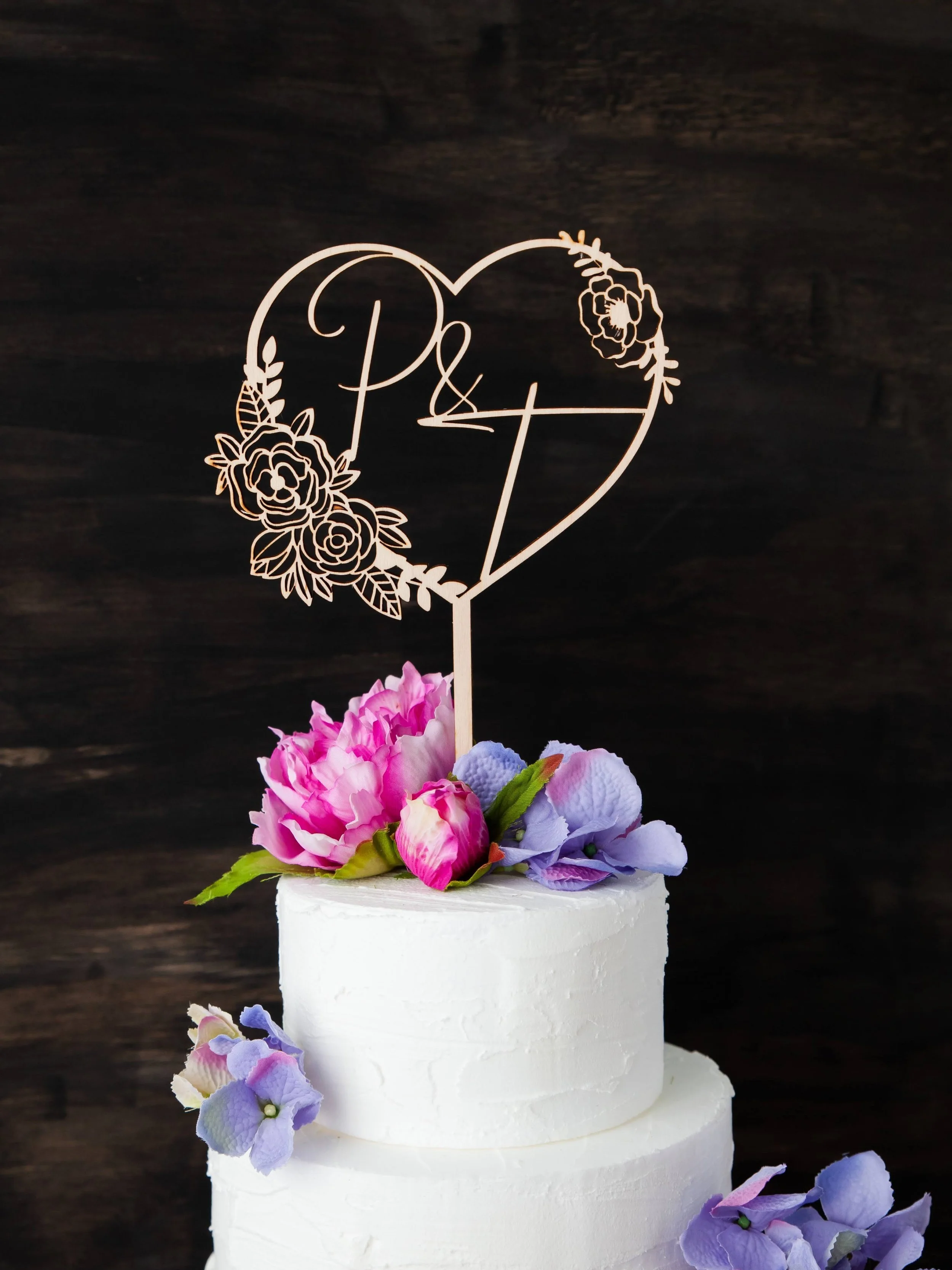 Personalized cake topper, Rustic wedding cake topper, Custom wedding initials, Backyard party Wood cake topper, Toronto Bridal Jewels
