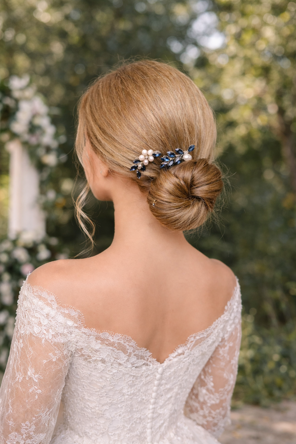 CLEMENTINE Blue bridal hair comb