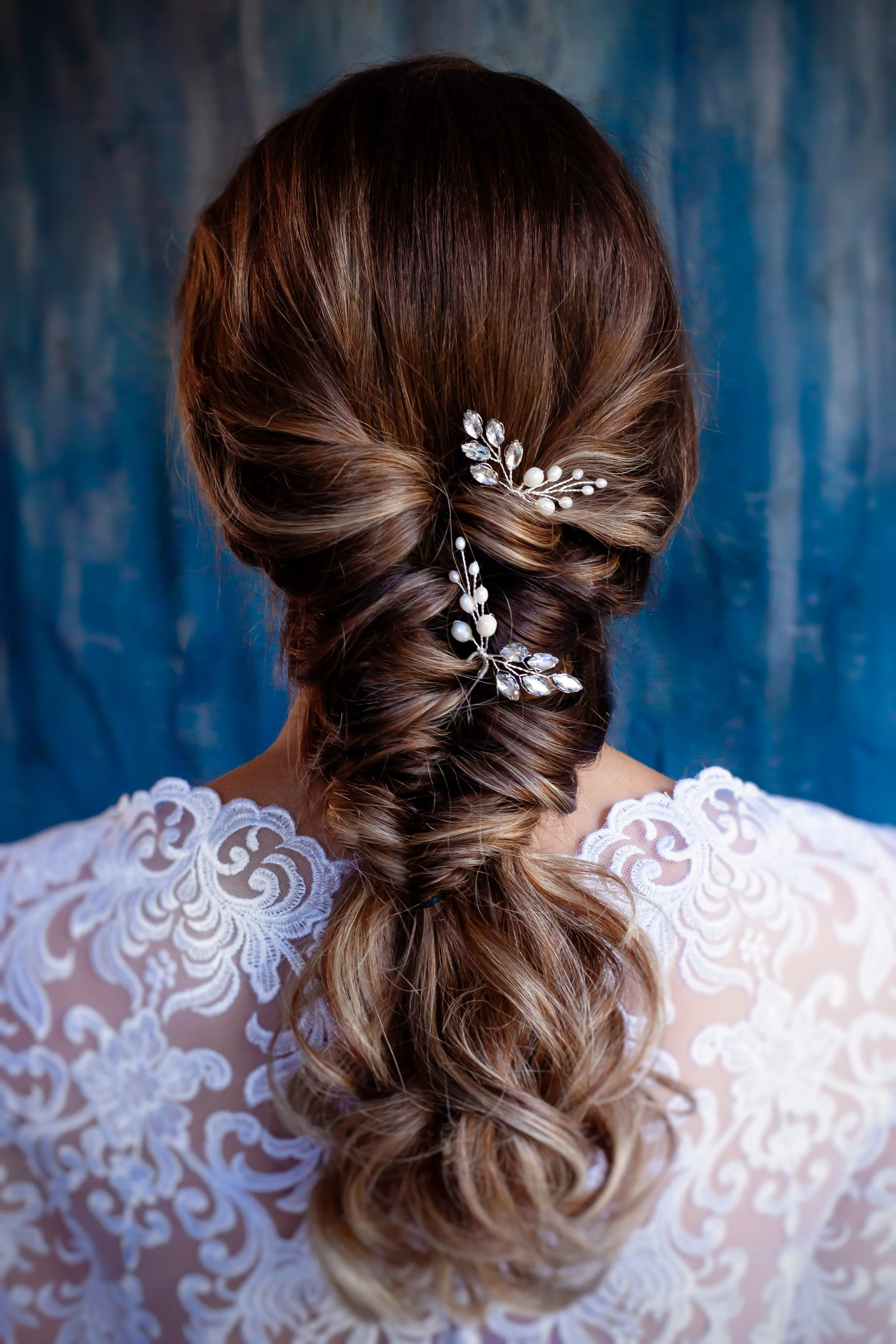 TESSA Silver Pearl Bridal Hair Pin with Crystal Accents BUY 10 GET 2 FREE