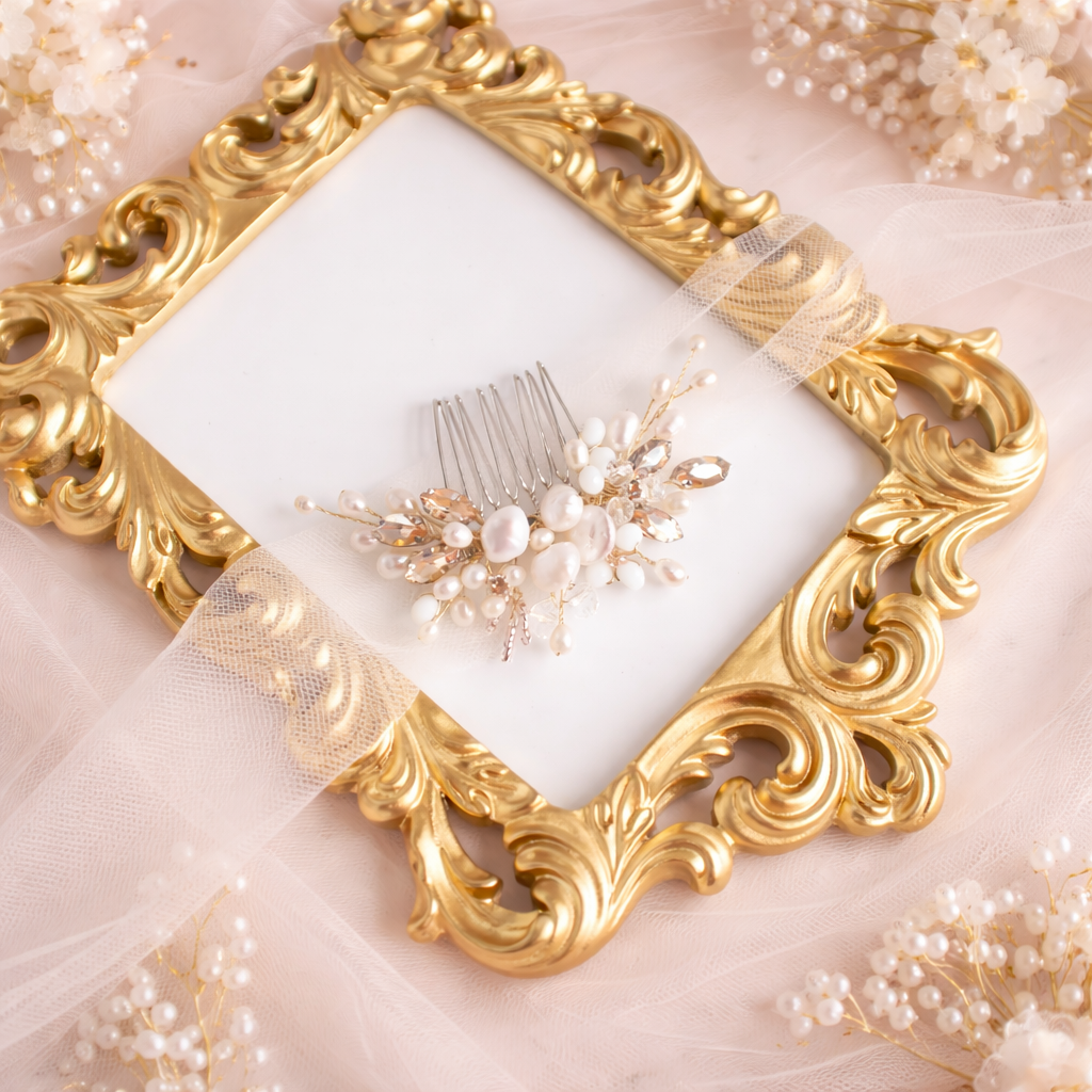 ARIANE Petite pearl hair comb for bride